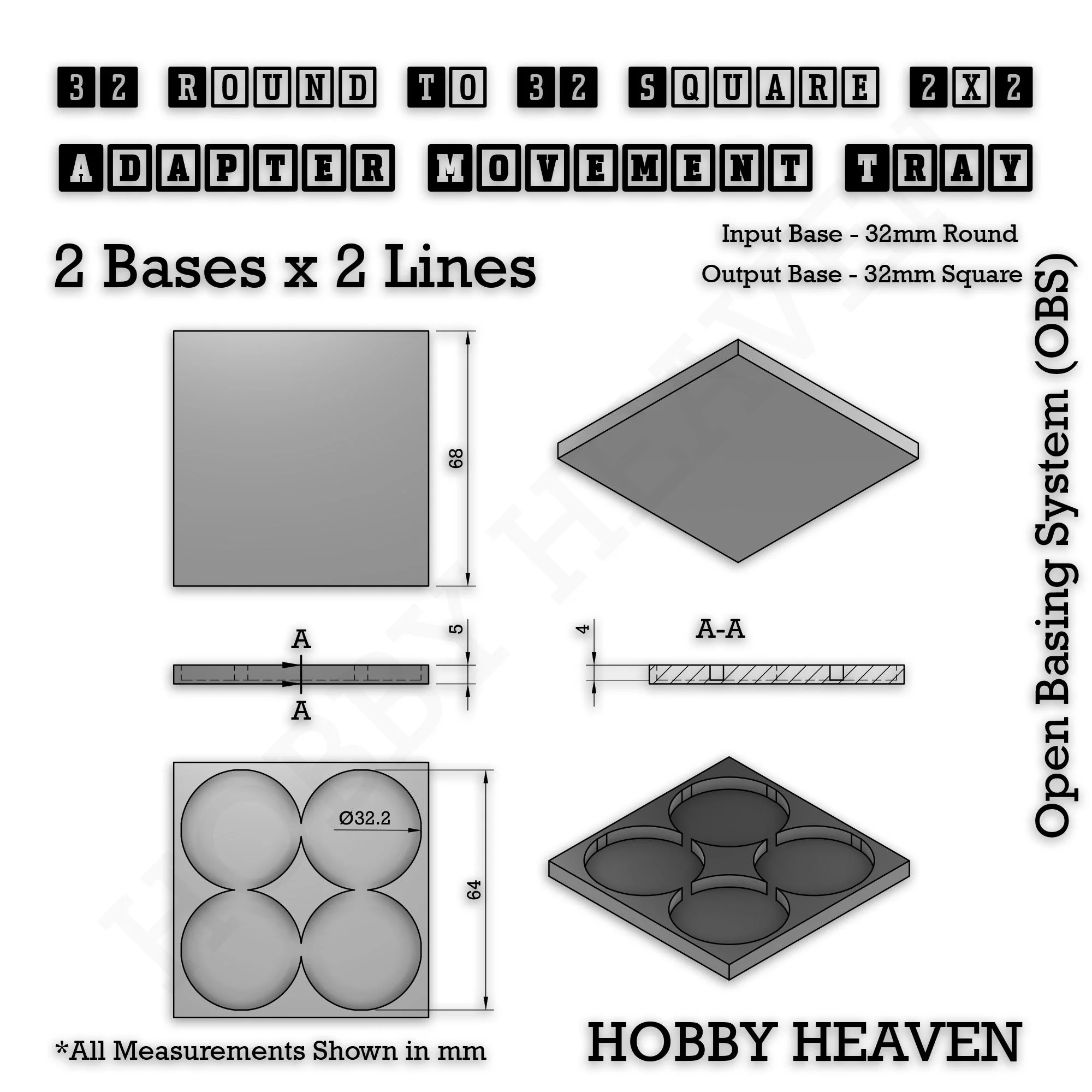 Round to Square Movement Trays Adapters for Tabletop Games - Image 106