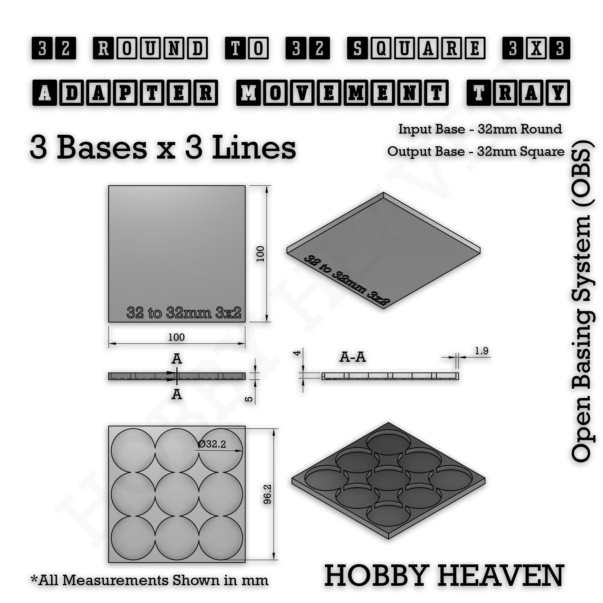 Round to Square Movement Trays Adapters for Tabletop Games - Image 111