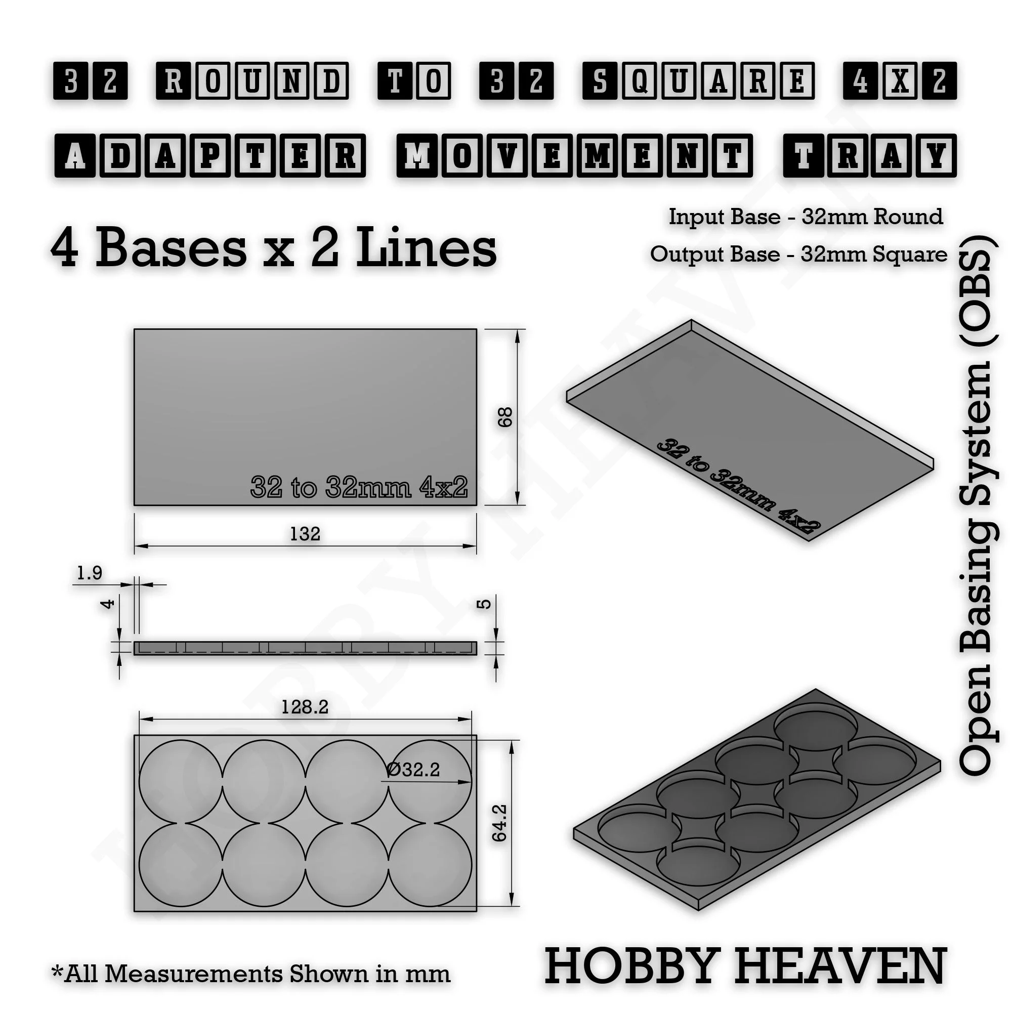 Round to Square Movement Trays Adapters for Tabletop Games - Image 115