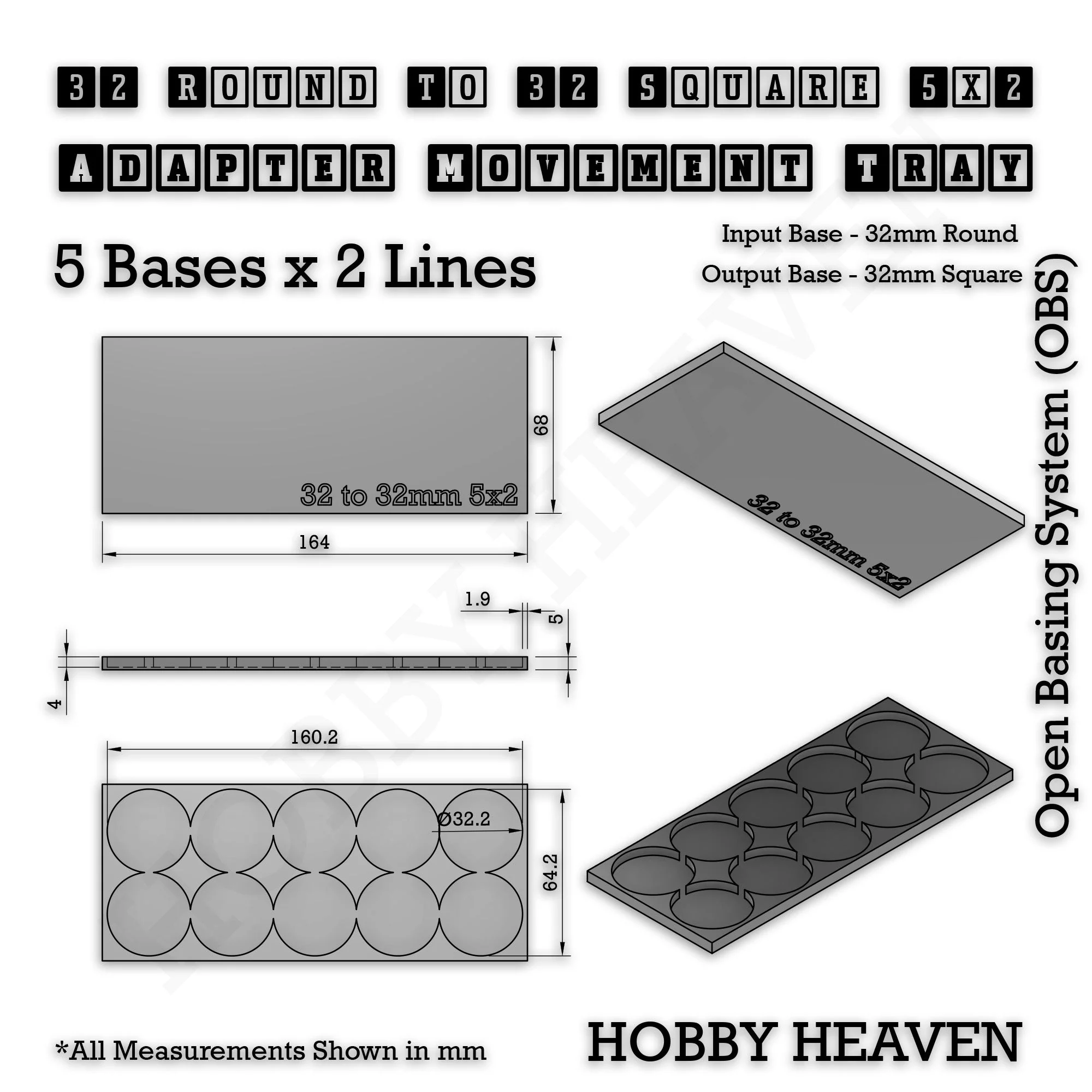 Round to Square Movement Trays Adapters for Tabletop Games - Image 124