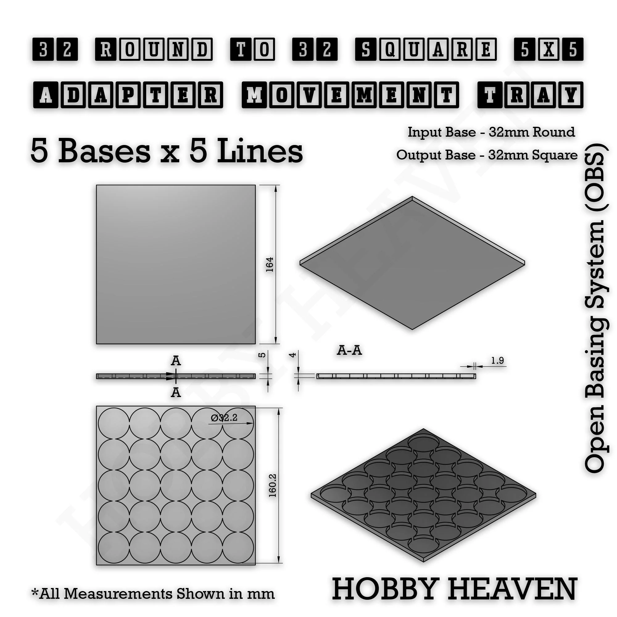 Round to Square Movement Trays Adapters for Tabletop Games - Image 129