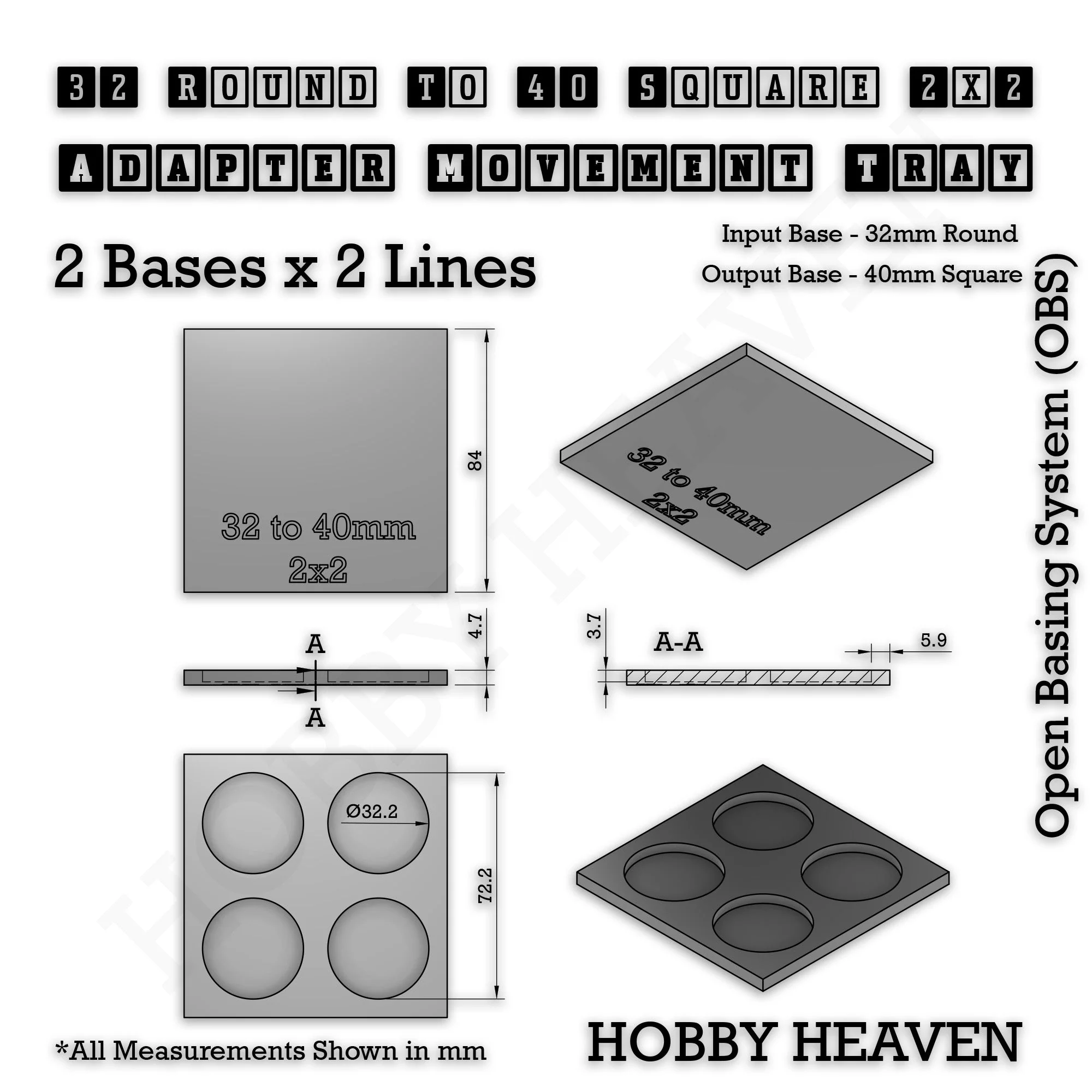 Round to Square Movement Trays Adapters for Tabletop Games - Image 133