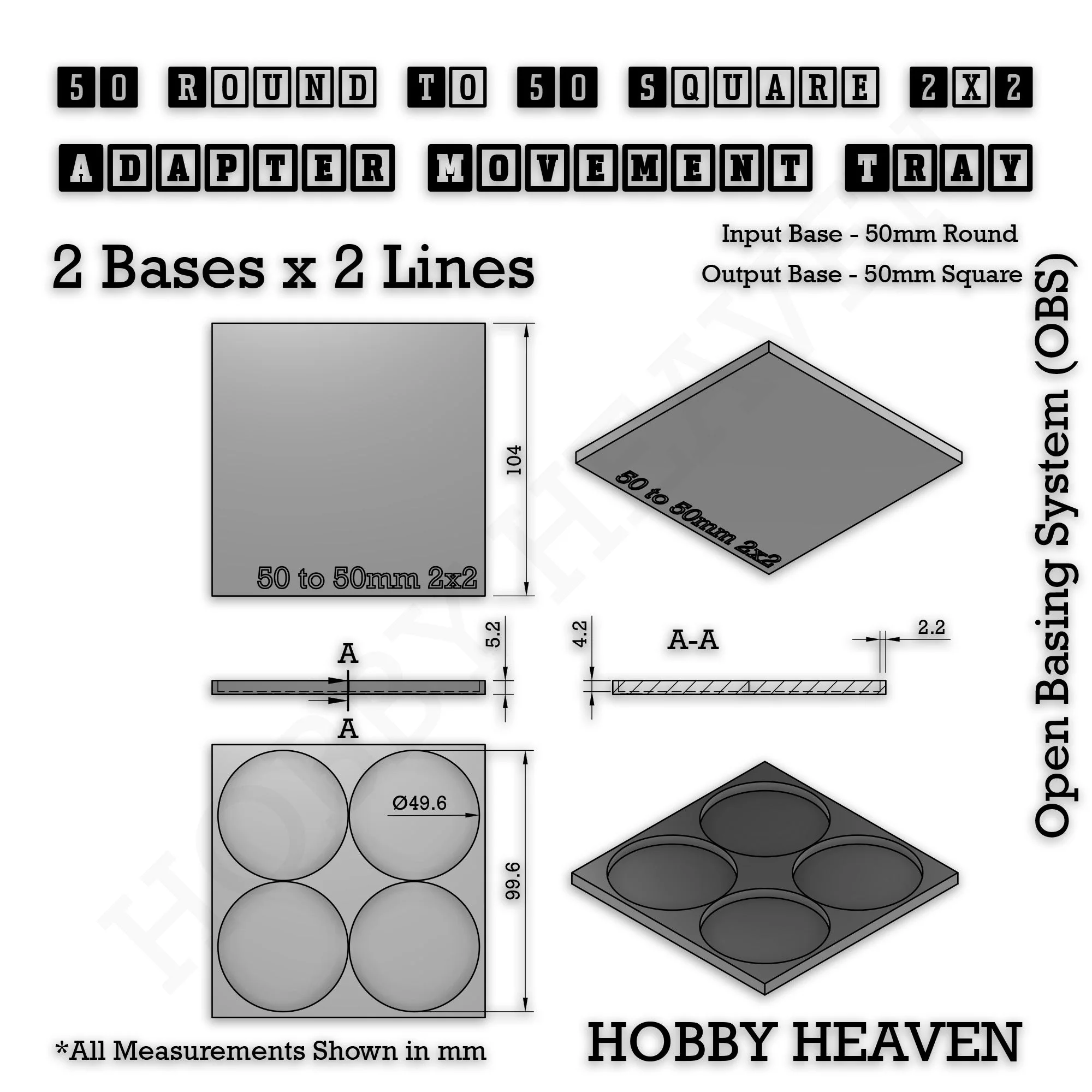 Round to Square Movement Trays Adapters for Tabletop Games - Image 188