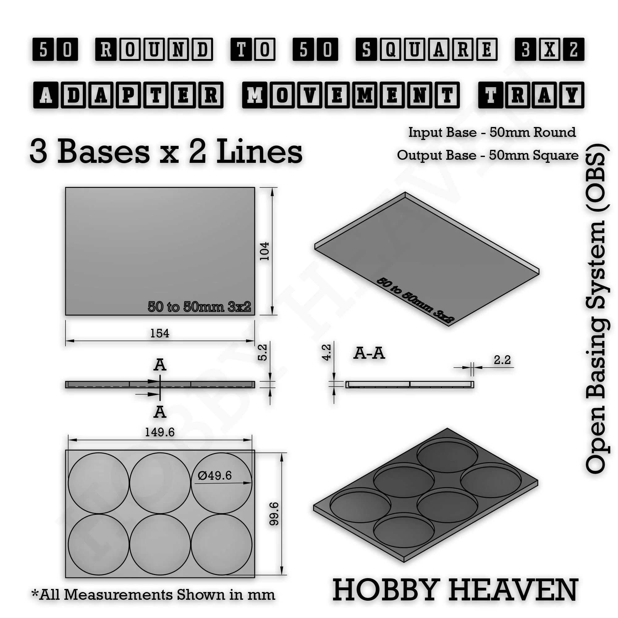 Round to Square Movement Trays Adapters for Tabletop Games - Image 191