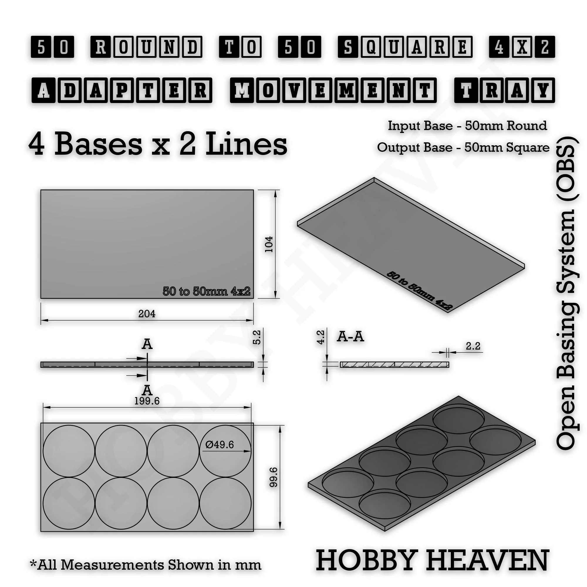 Round to Square Movement Trays Adapters for Tabletop Games - Image 197
