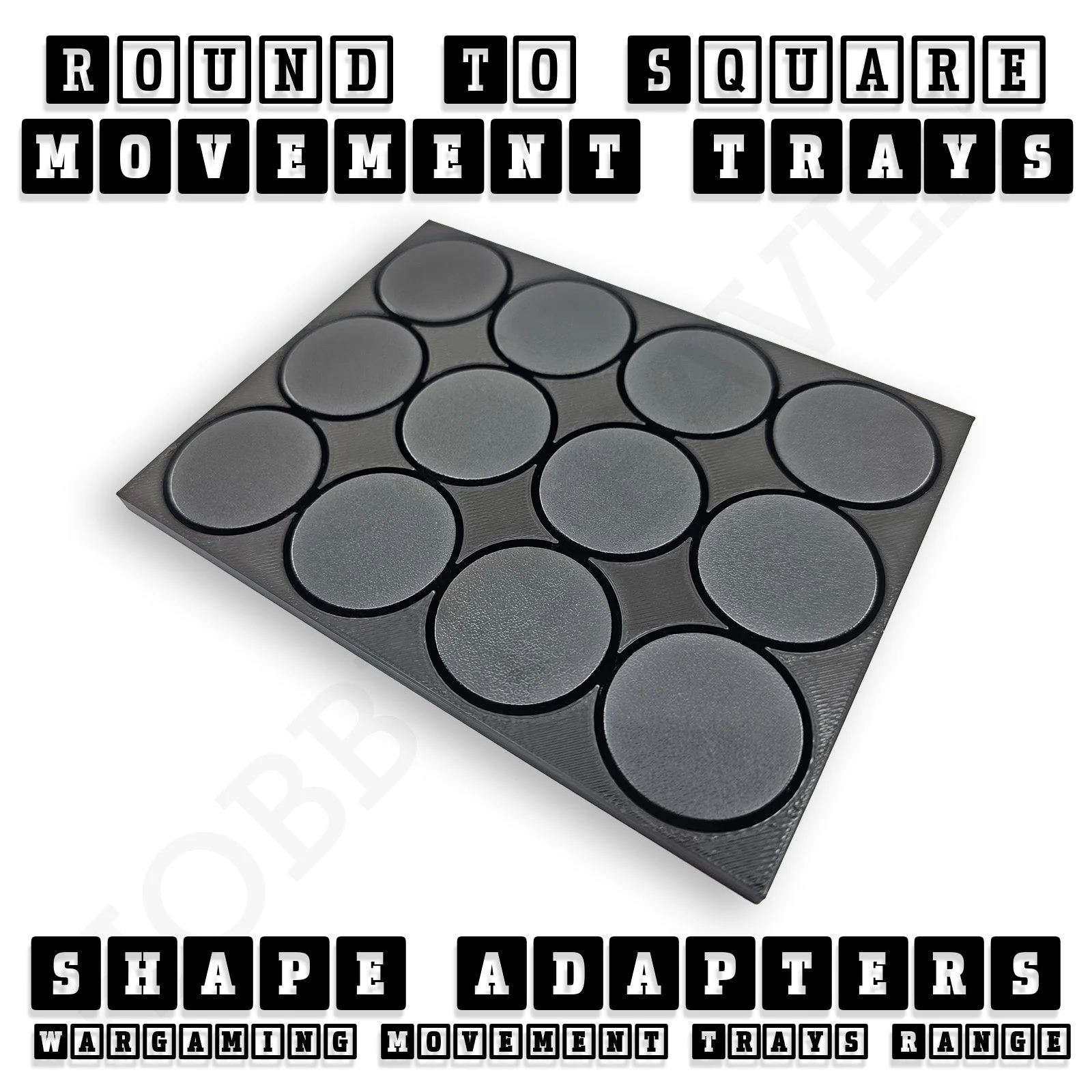 Round to Square Movement Trays Adapters for Tabletop Games - Image 2
