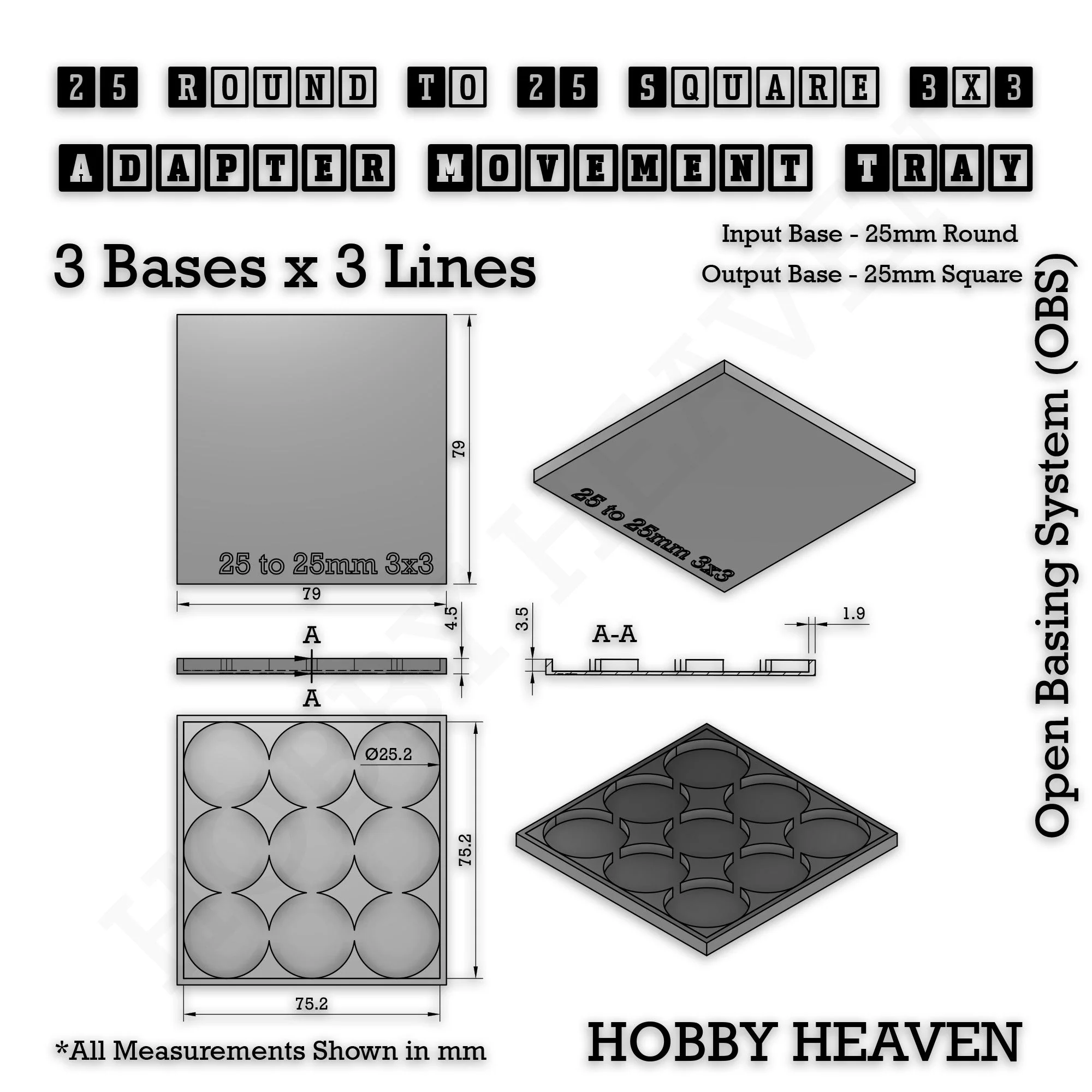 Round to Square Movement Trays Adapters for Tabletop Games - Image 20