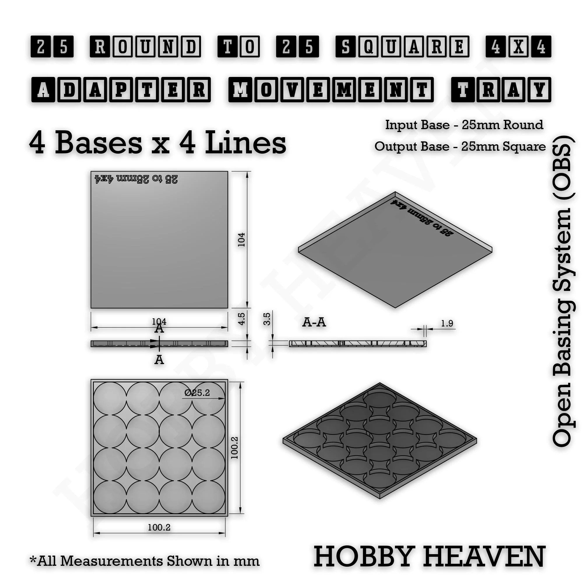 Round to Square Movement Trays Adapters for Tabletop Games - Image 28