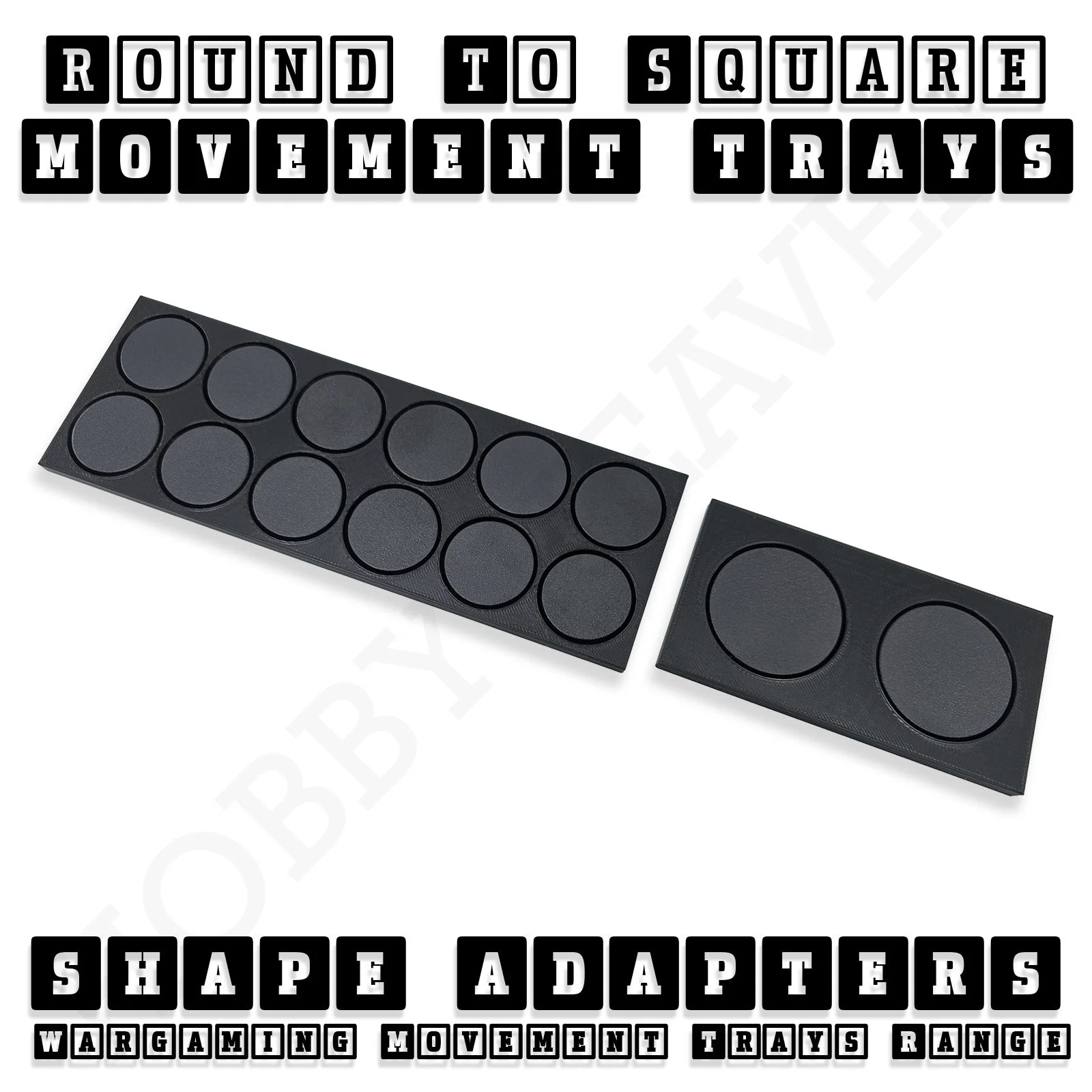Round to Square Movement Trays Adapters for Tabletop Games - Image 3