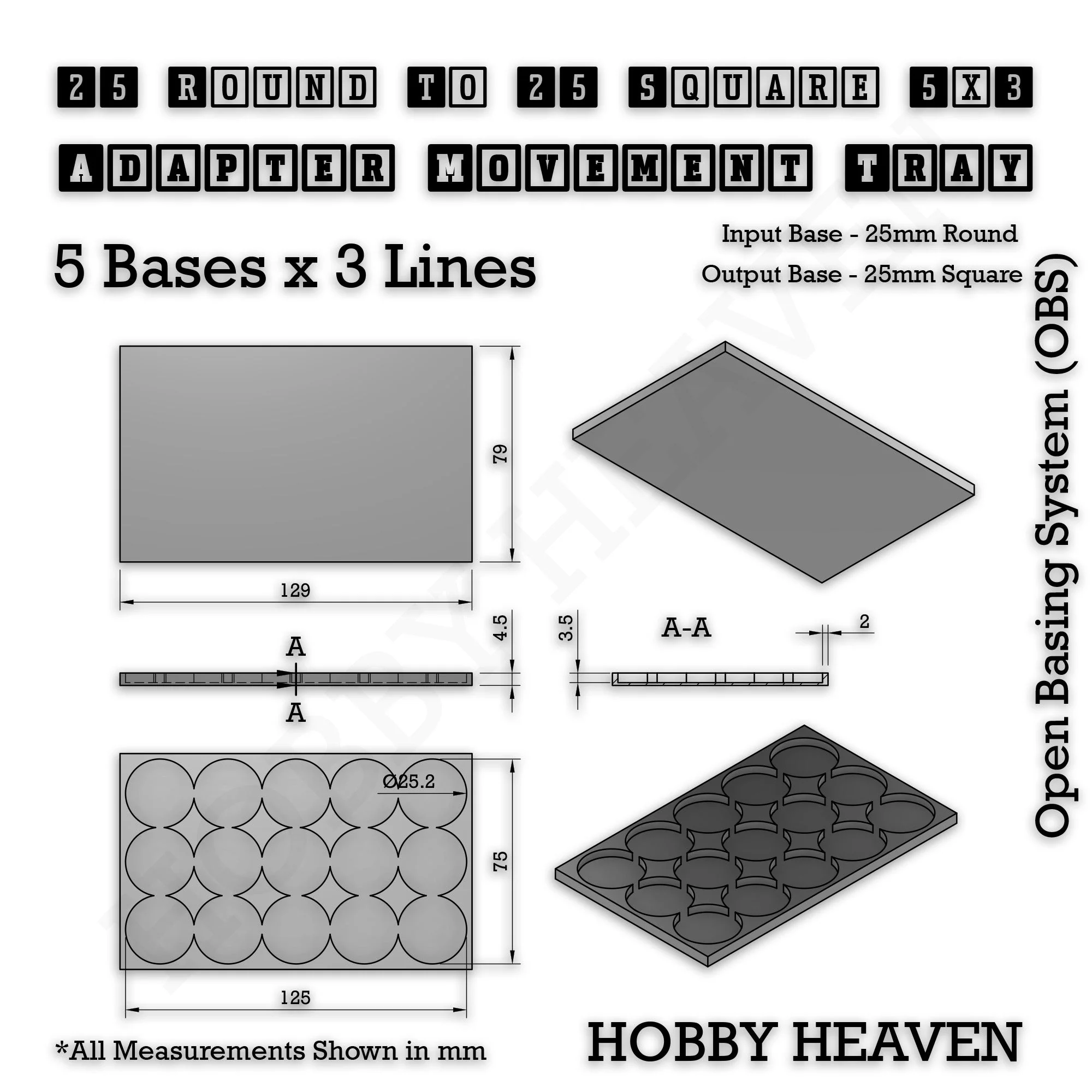 Round to Square Movement Trays Adapters for Tabletop Games - Image 33