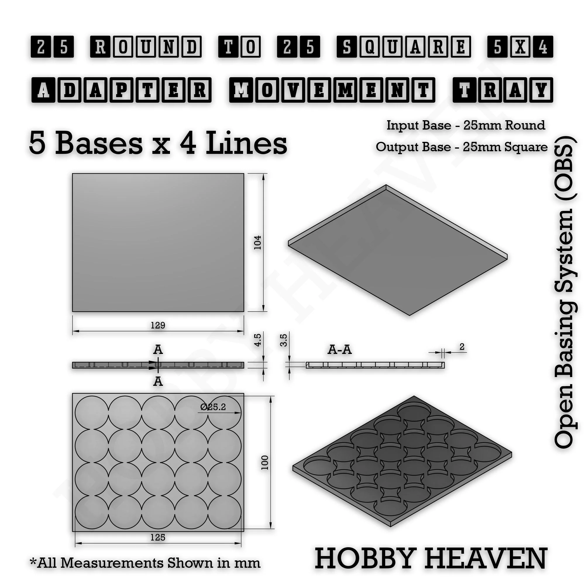Round to Square Movement Trays Adapters for Tabletop Games - Image 35