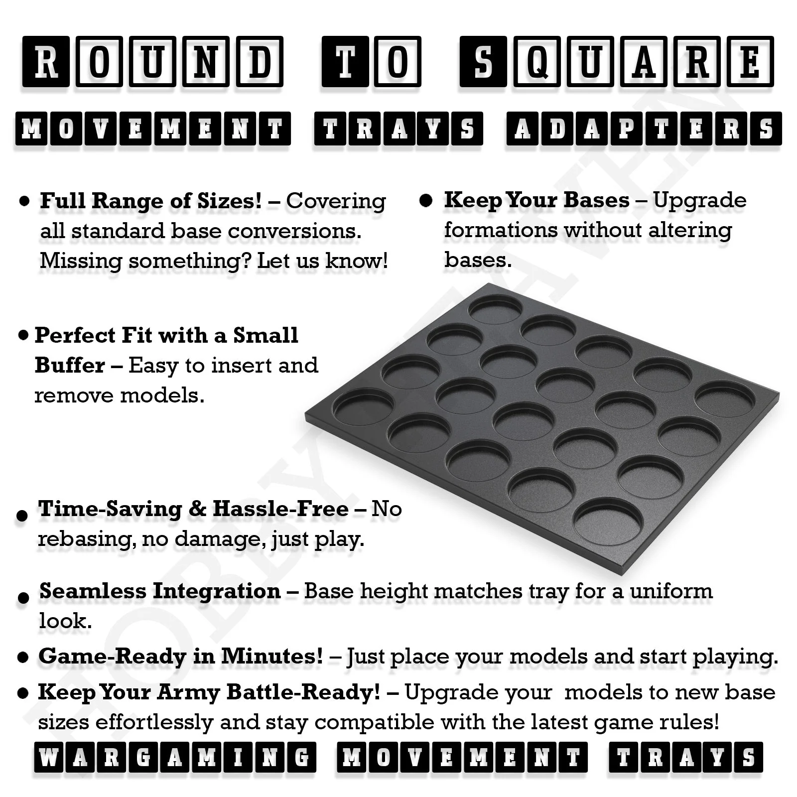 Round to Square Movement Trays Adapters for Tabletop Games - Image 4