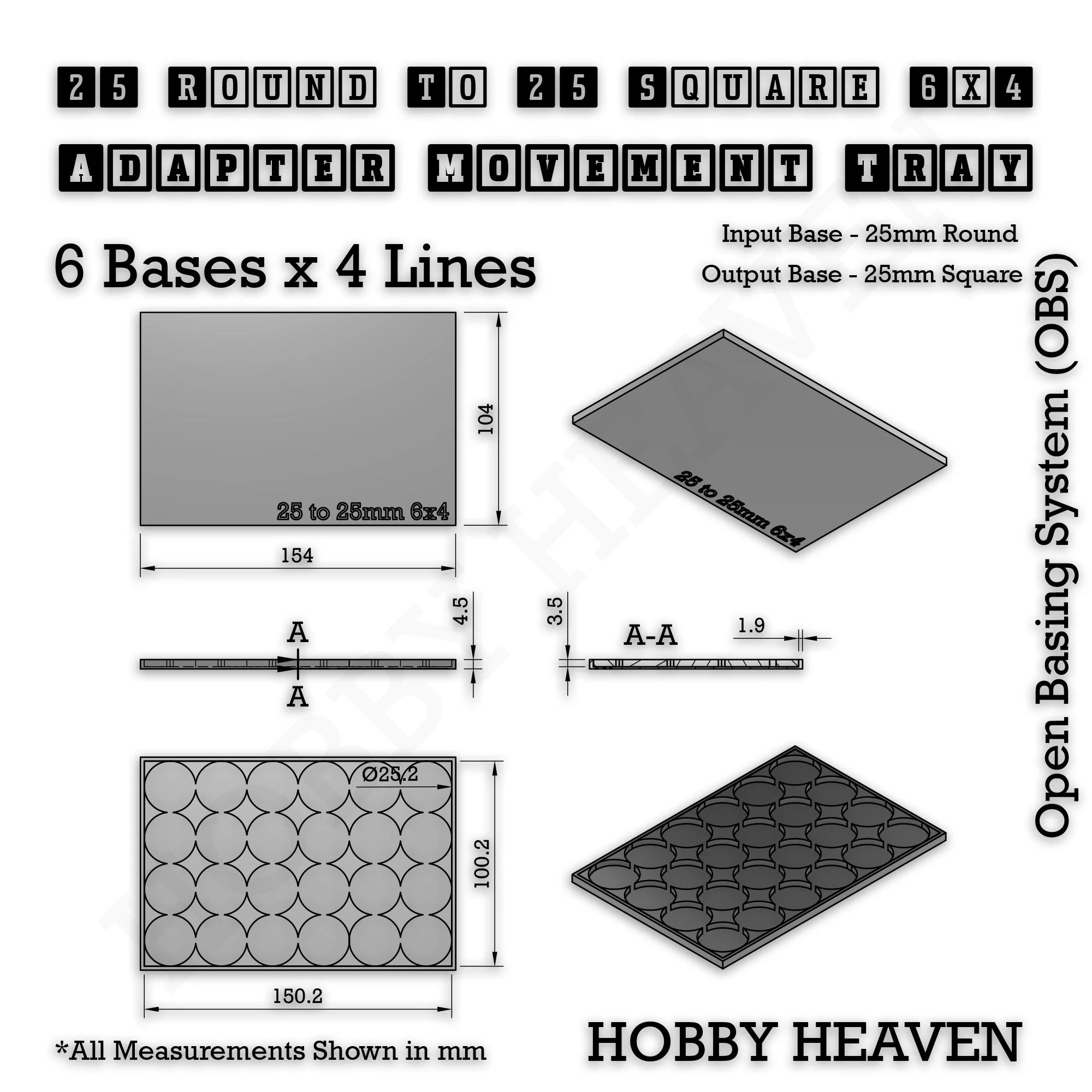 Round to Square Movement Trays Adapters for Tabletop Games - Image 46