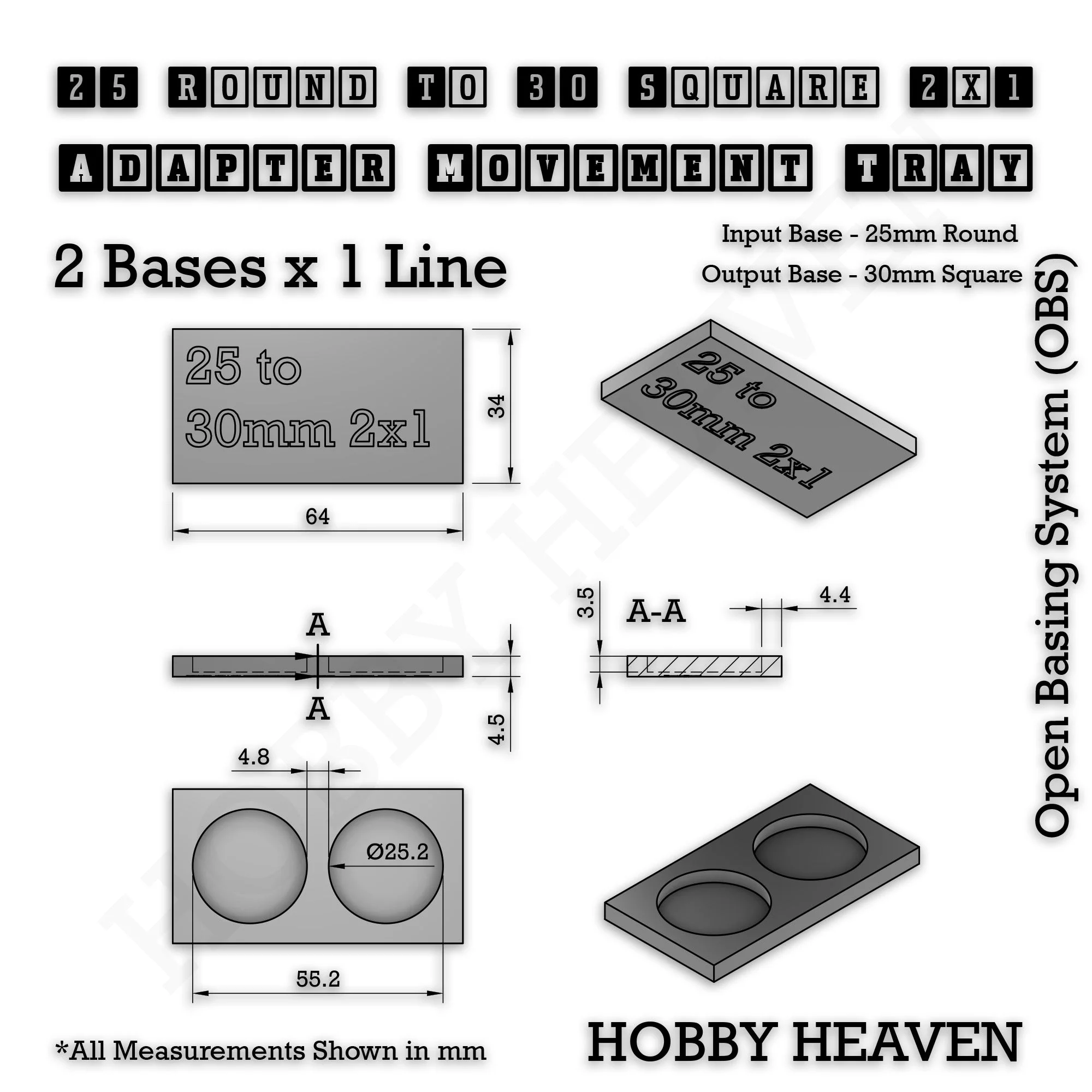 Round to Square Movement Trays Adapters for Tabletop Games - Image 48