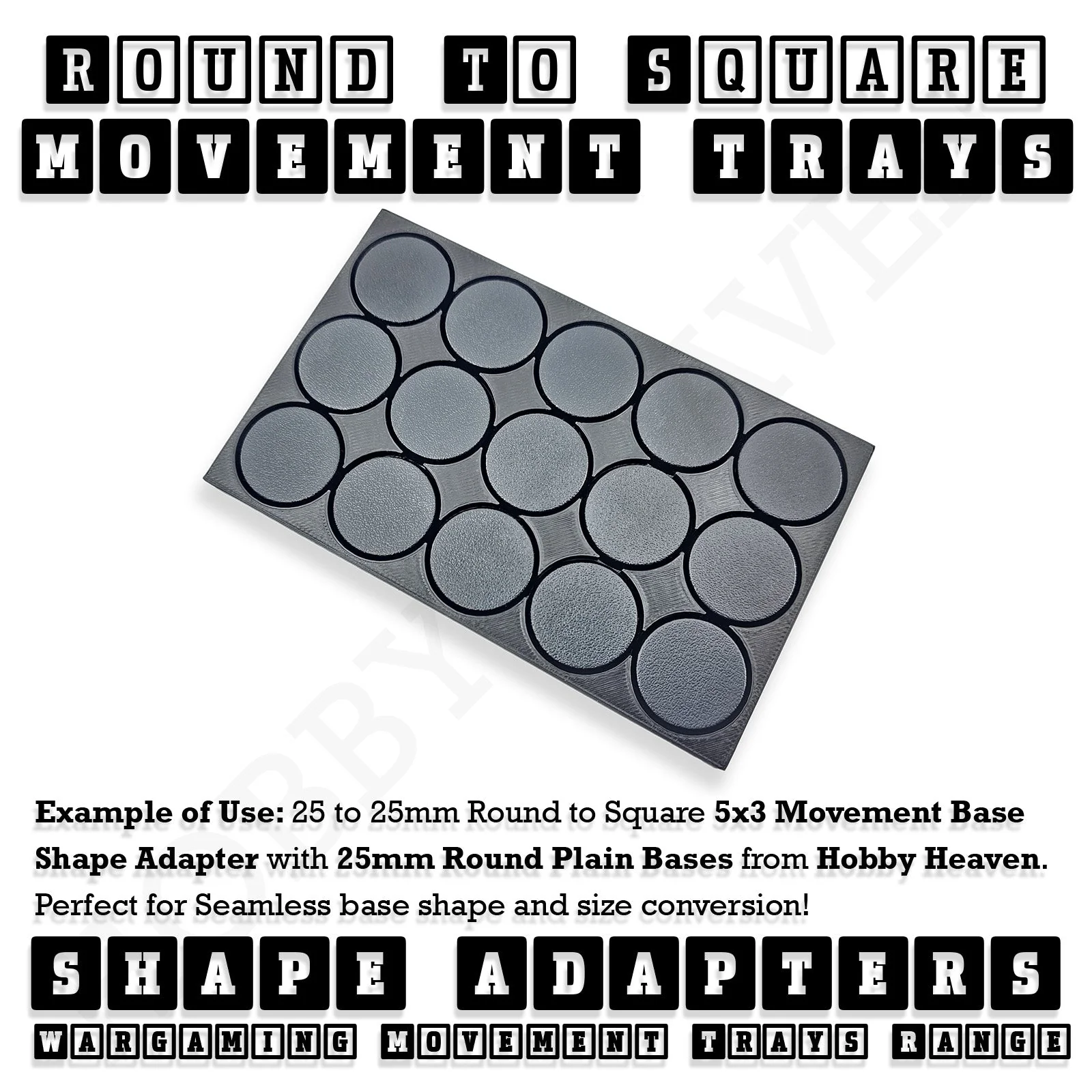 Round to Square Movement Trays Adapters for Tabletop Games - Image 5