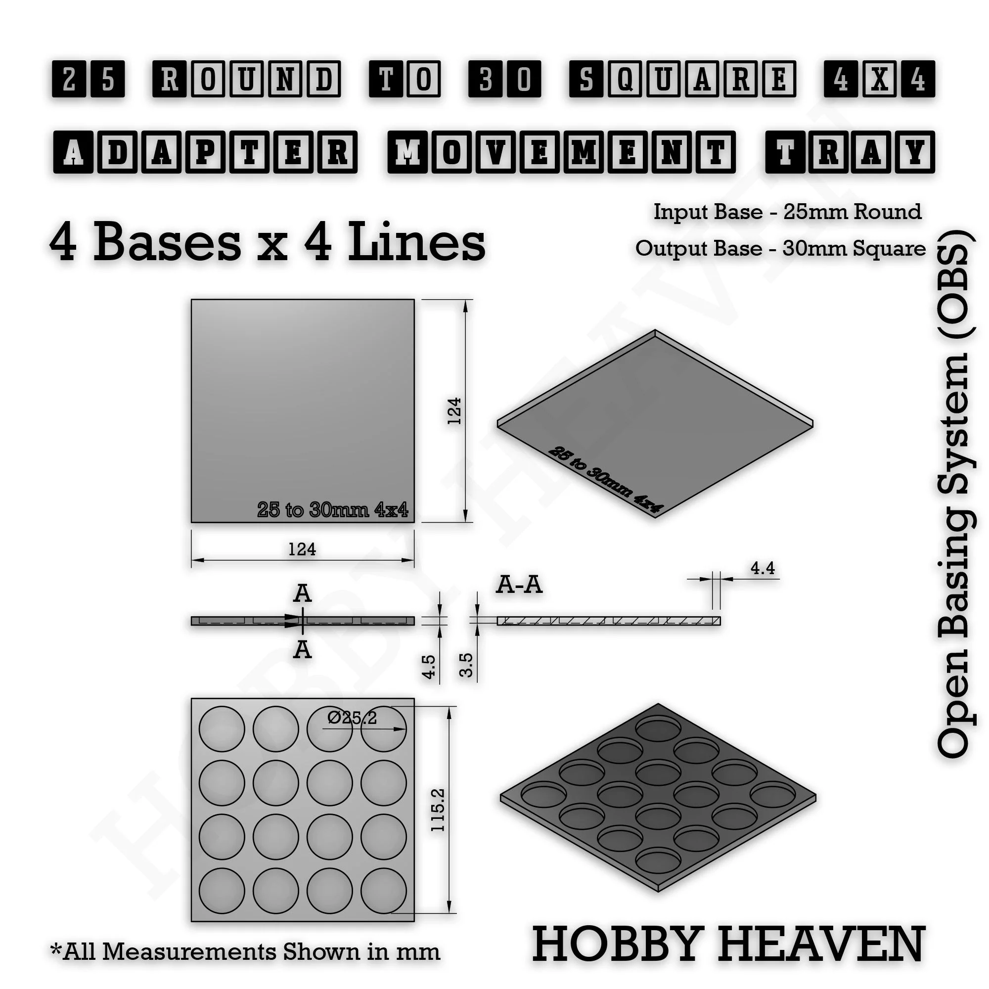 Round to Square Movement Trays Adapters for Tabletop Games - Image 64