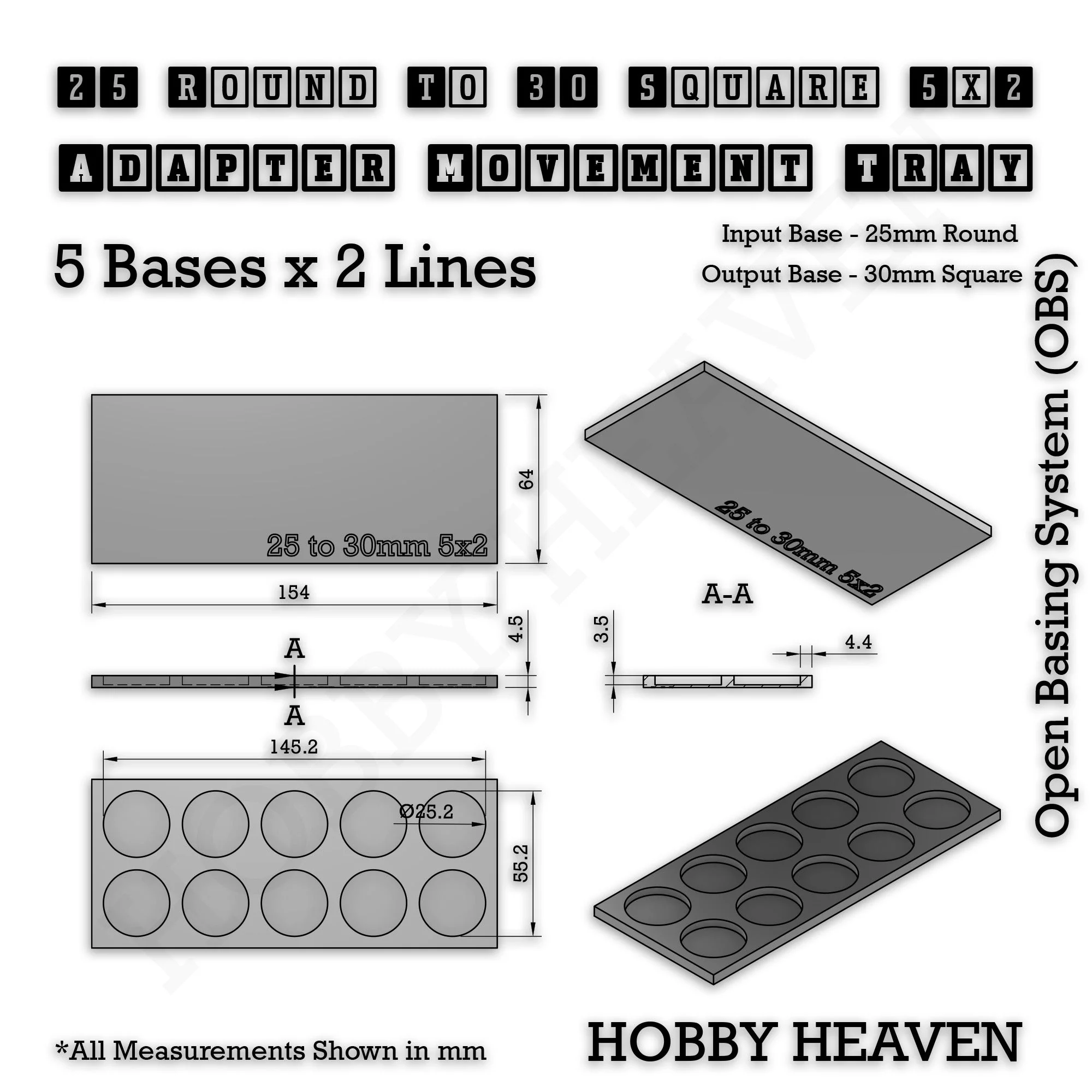 Round to Square Movement Trays Adapters for Tabletop Games - Image 67