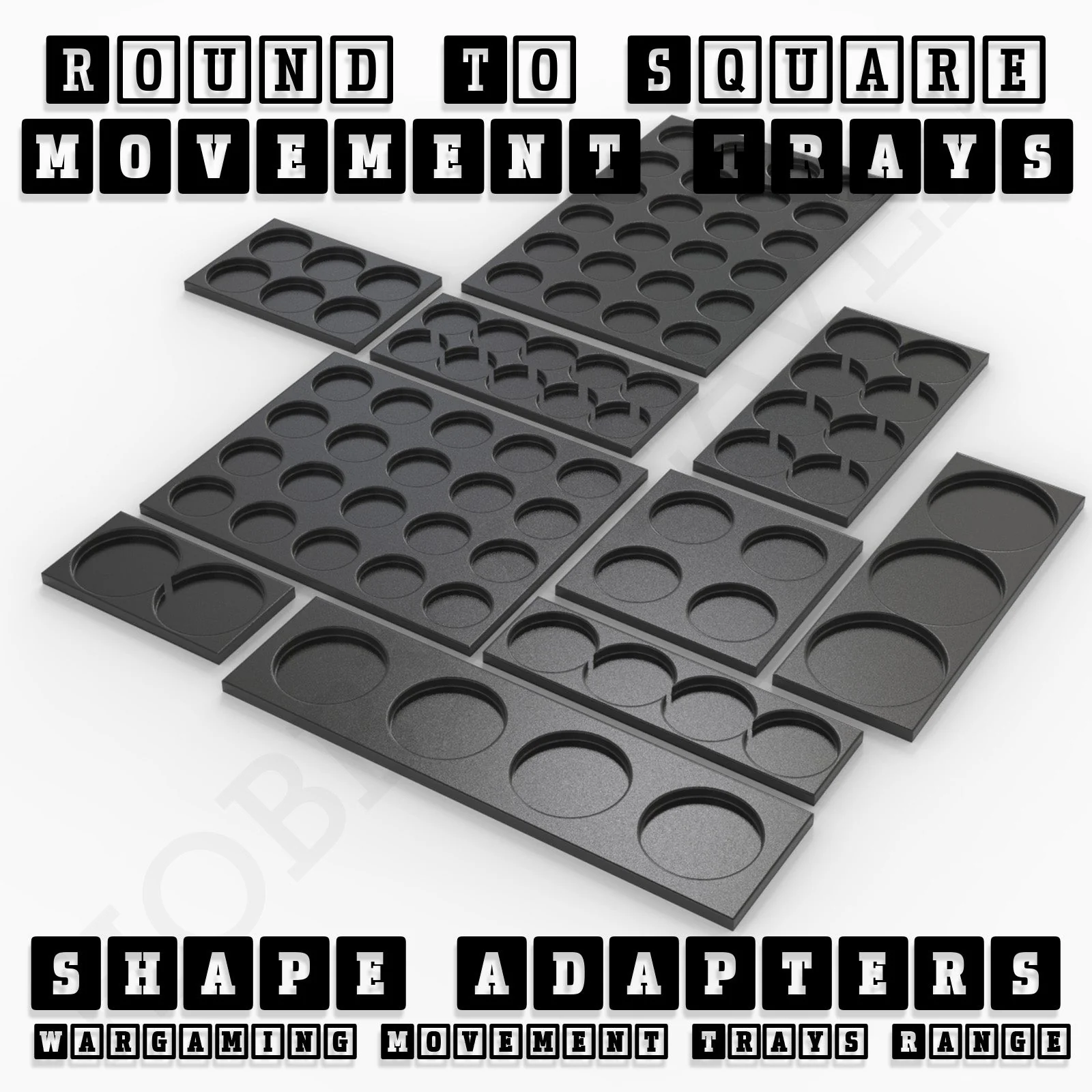 Round to Square Movement Trays Adapters for Tabletop Games - Image 7