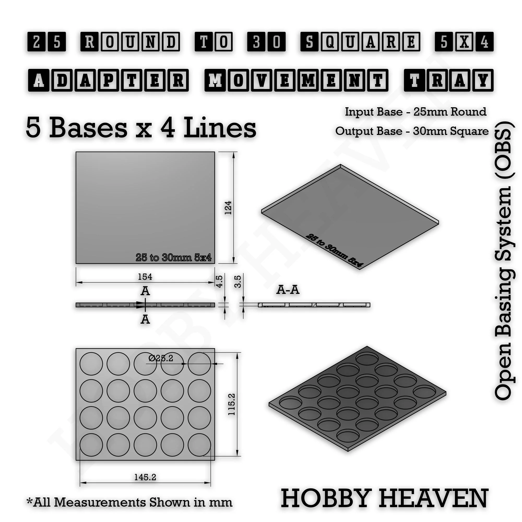 Round to Square Movement Trays Adapters for Tabletop Games - Image 71