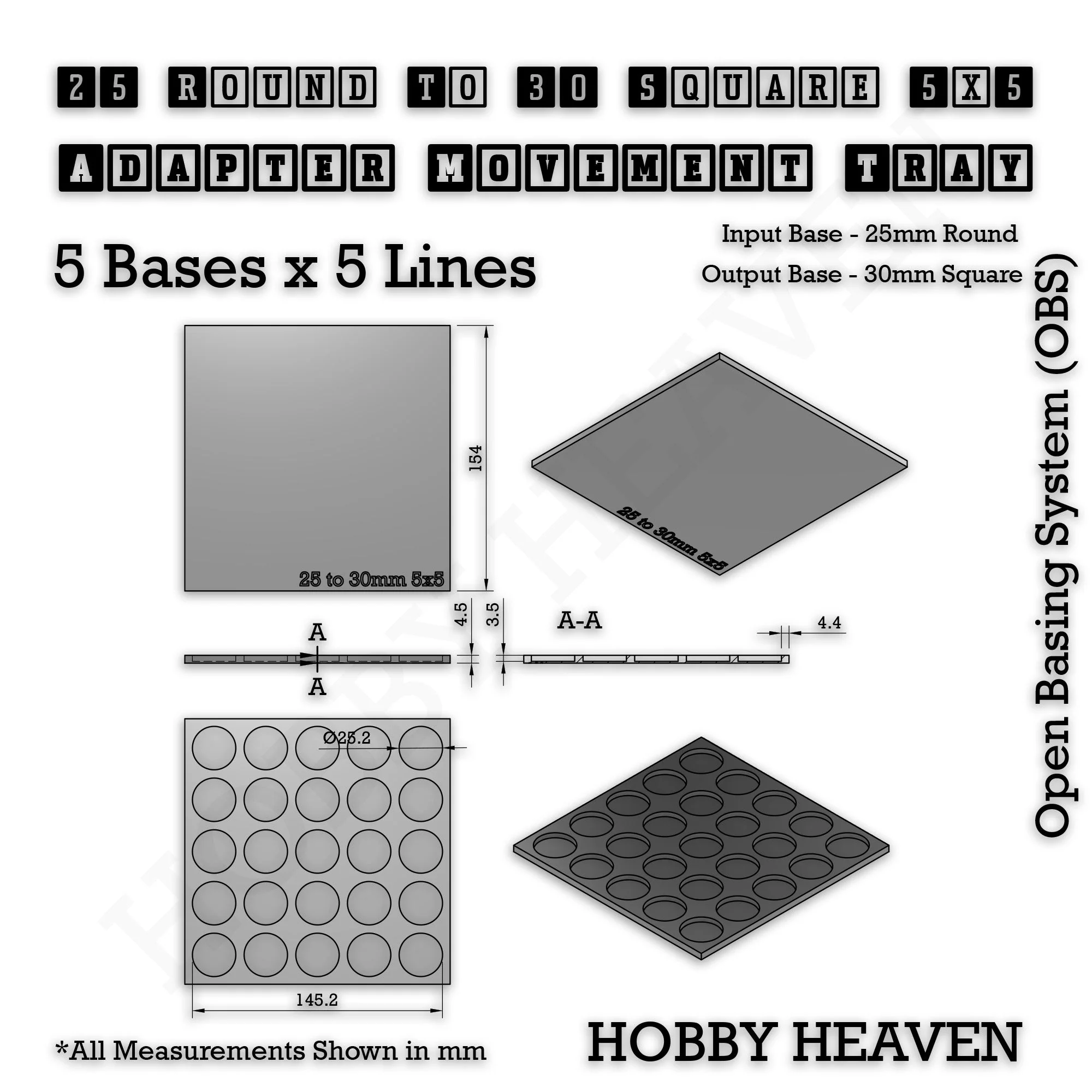 Round to Square Movement Trays Adapters for Tabletop Games - Image 74