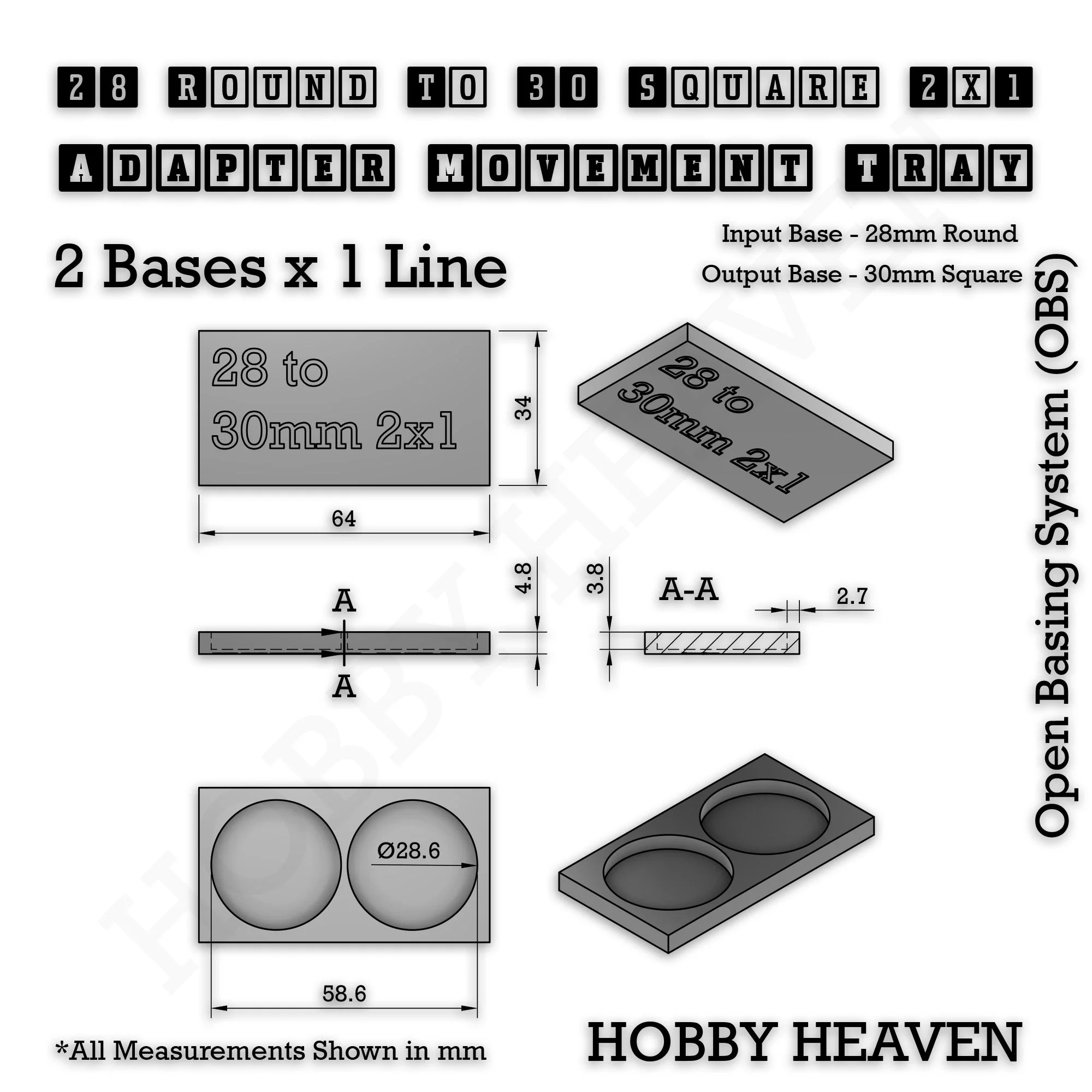 Round to Square Movement Trays Adapters for Tabletop Games - Image 76