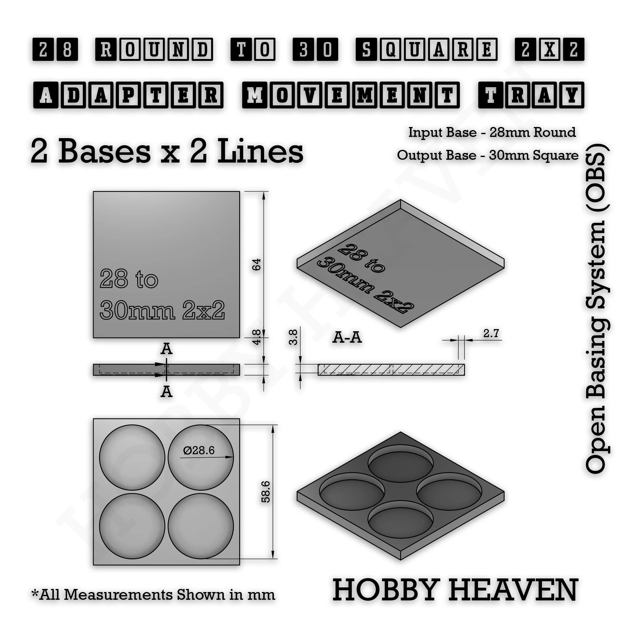 Round to Square Movement Trays Adapters for Tabletop Games - Image 77