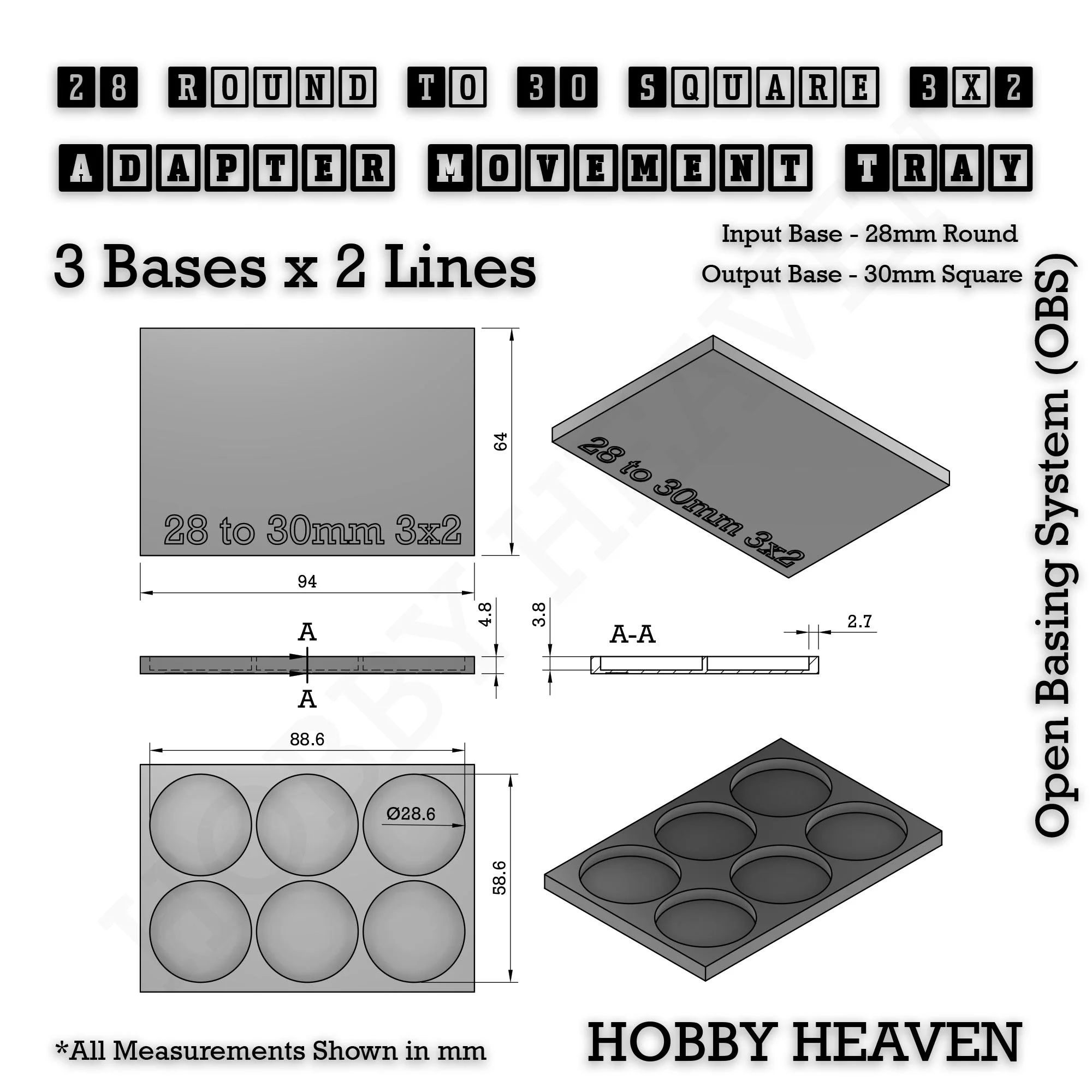 Round to Square Movement Trays Adapters for Tabletop Games - Image 82