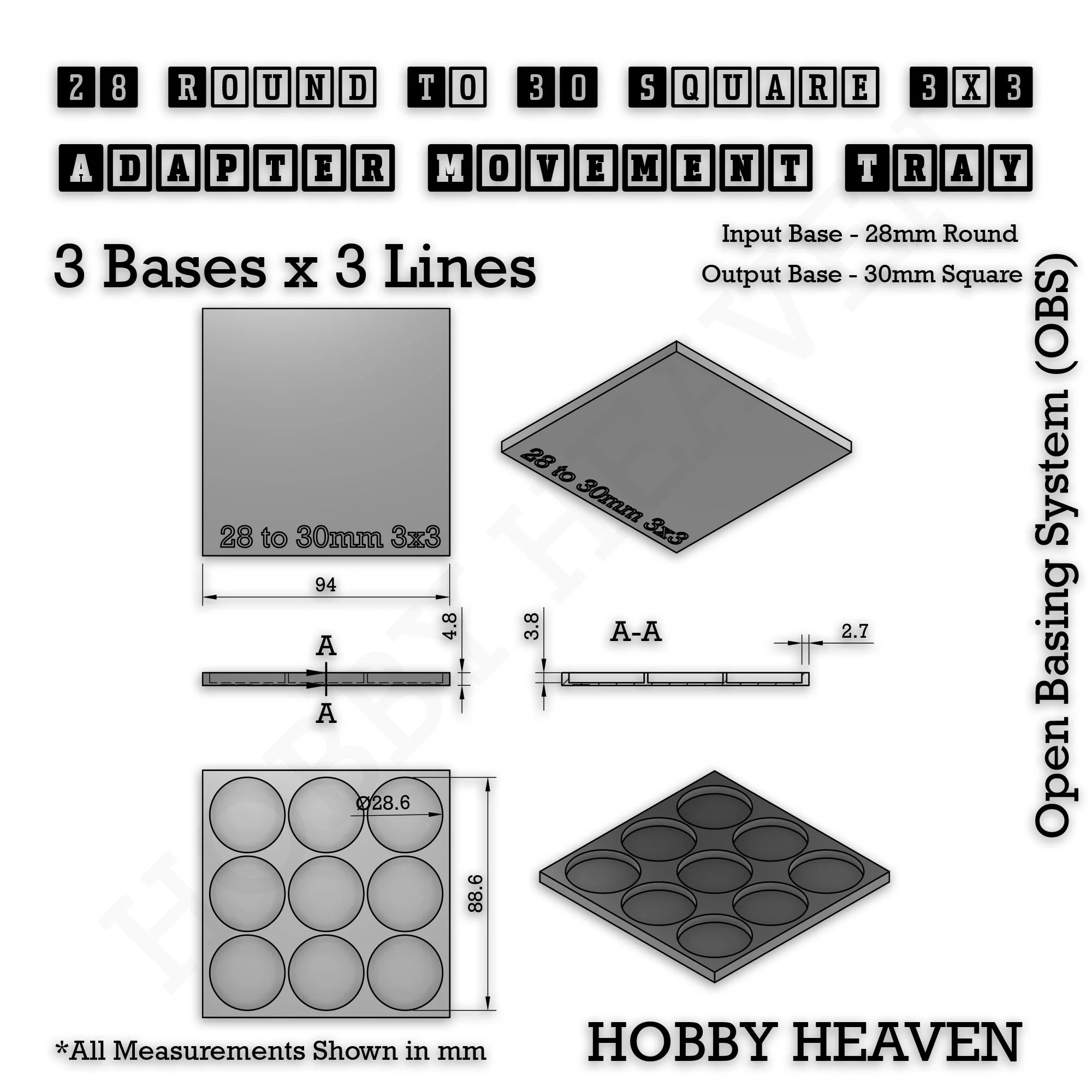 Round to Square Movement Trays Adapters for Tabletop Games - Image 84