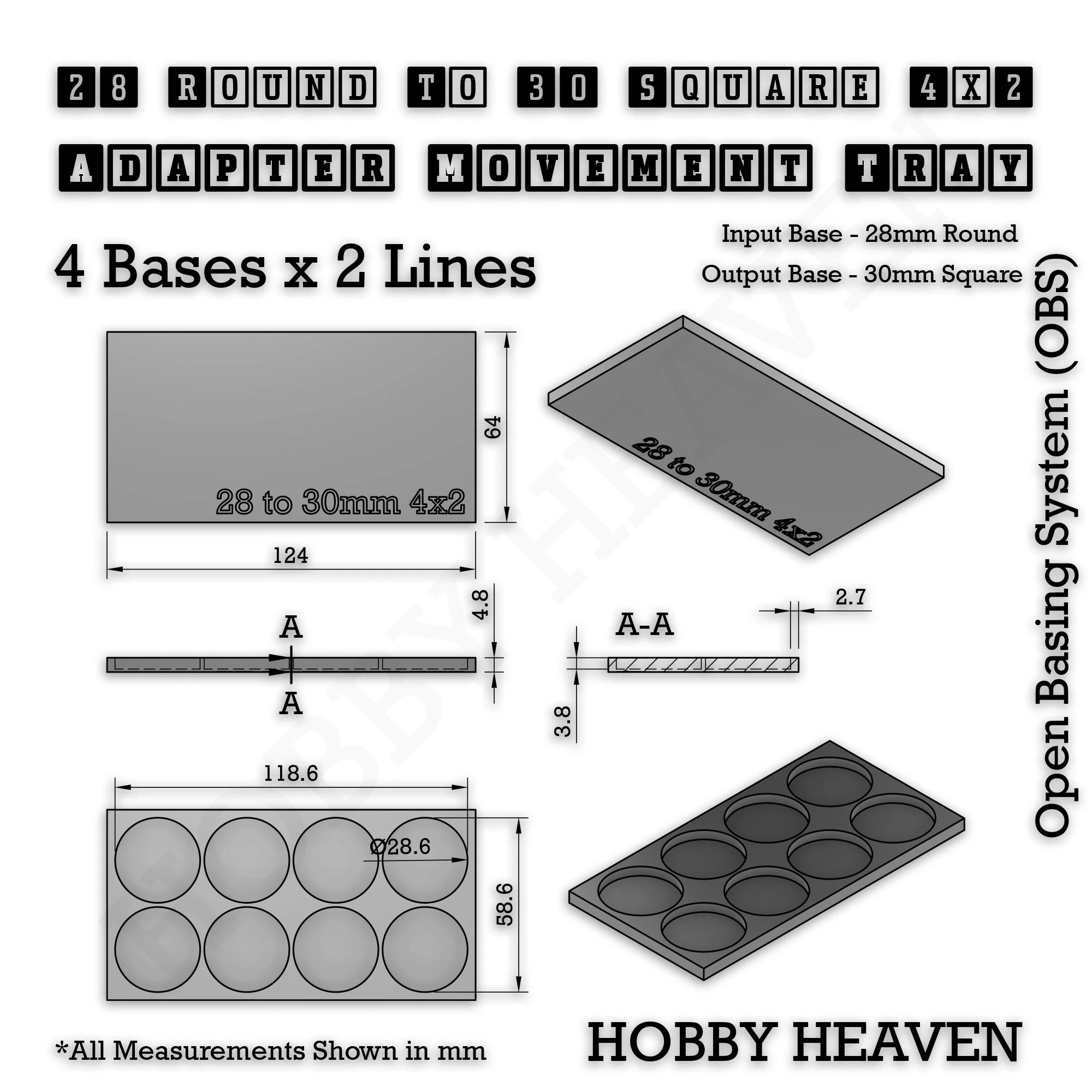 Round to Square Movement Trays Adapters for Tabletop Games - Image 87