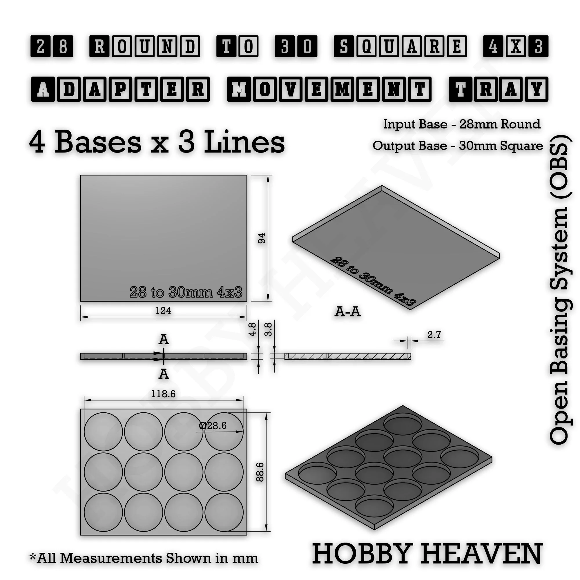 Round to Square Movement Trays Adapters for Tabletop Games - Image 89