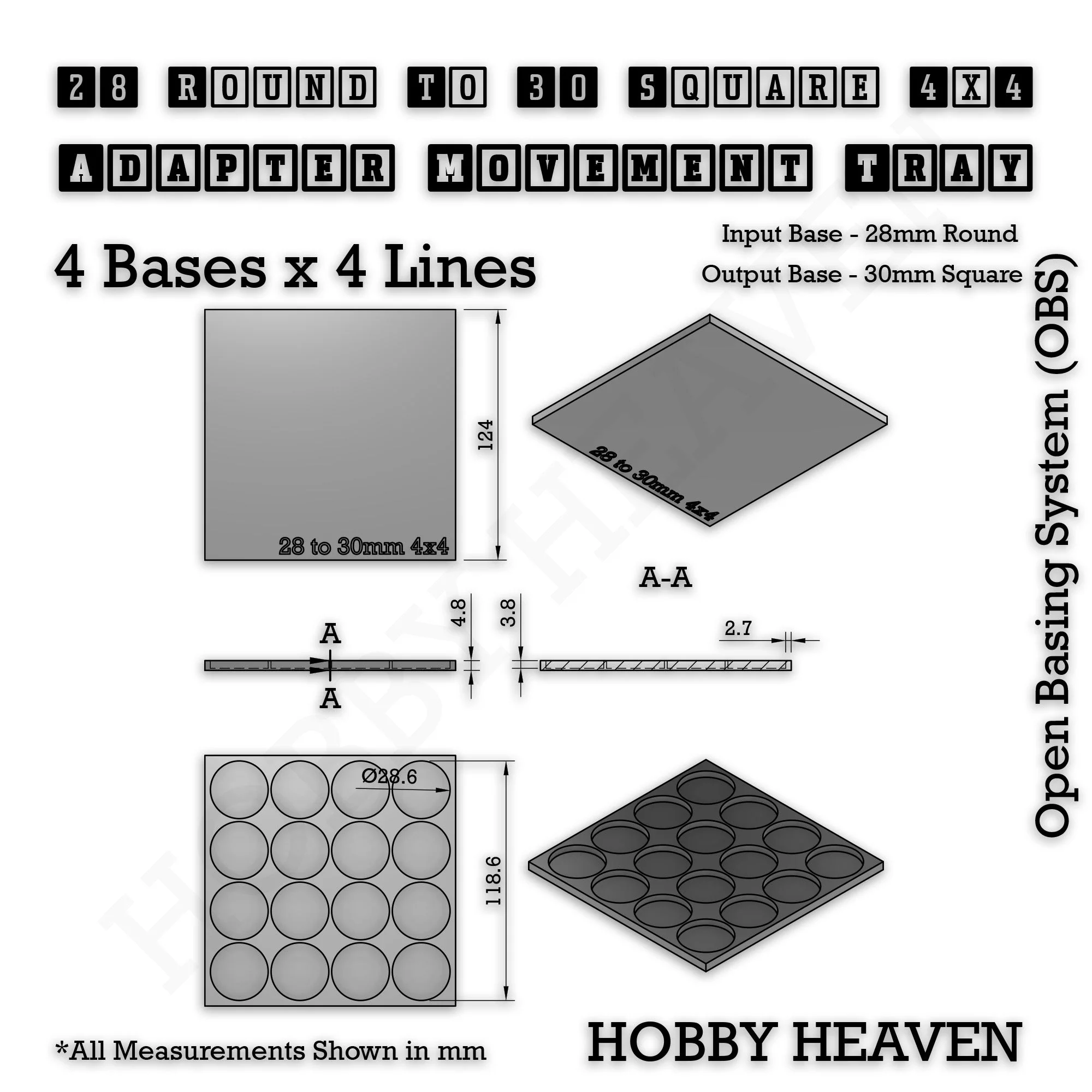 Round to Square Movement Trays Adapters for Tabletop Games - Image 92