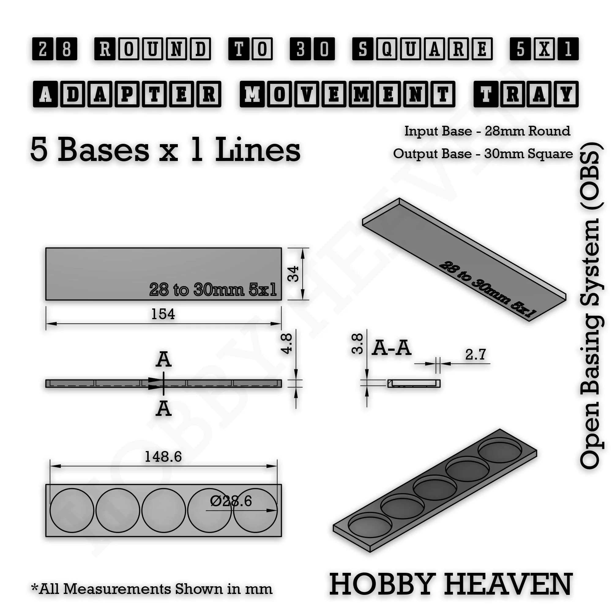 Round to Square Movement Trays Adapters for Tabletop Games - Image 93