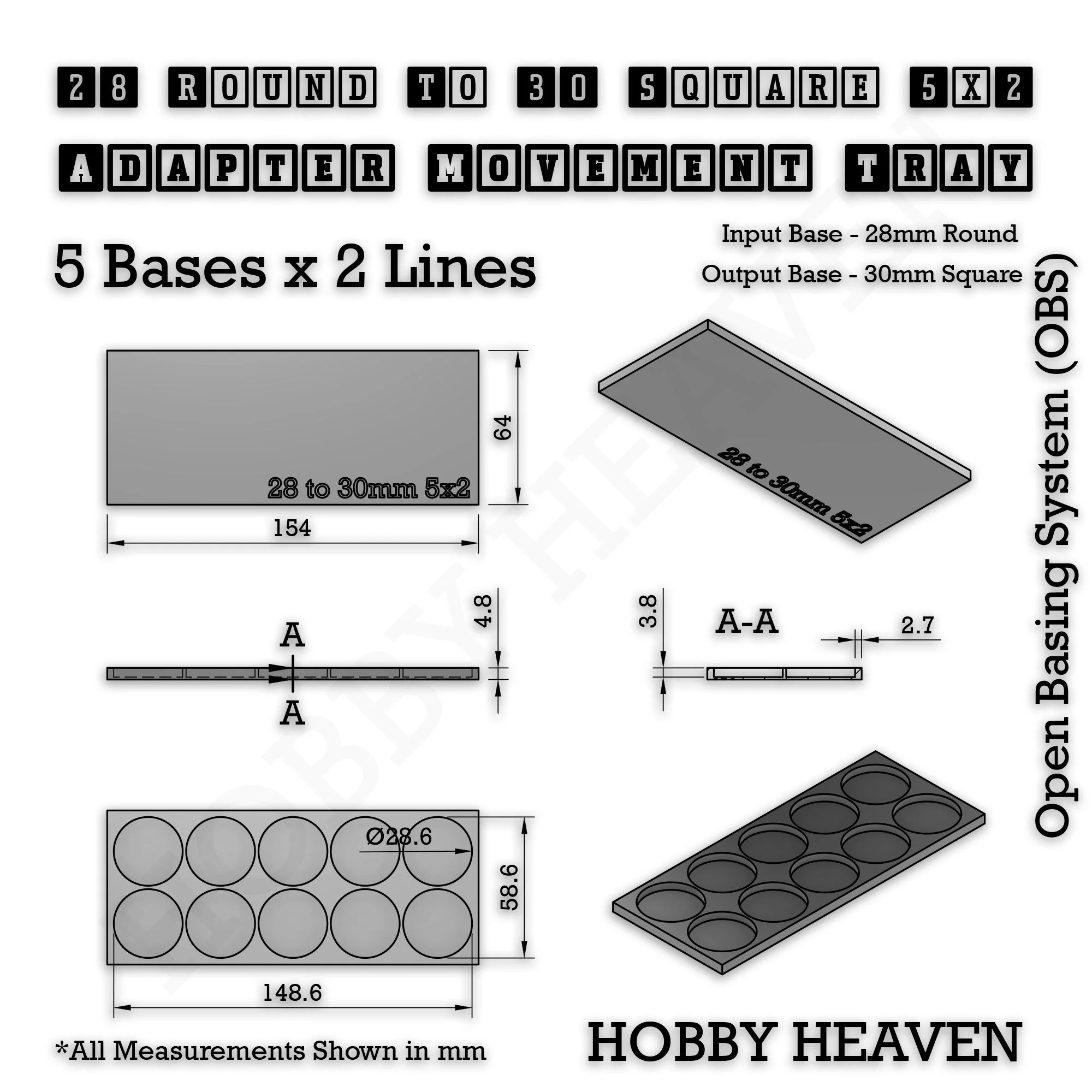 Round to Square Movement Trays Adapters for Tabletop Games - Image 96