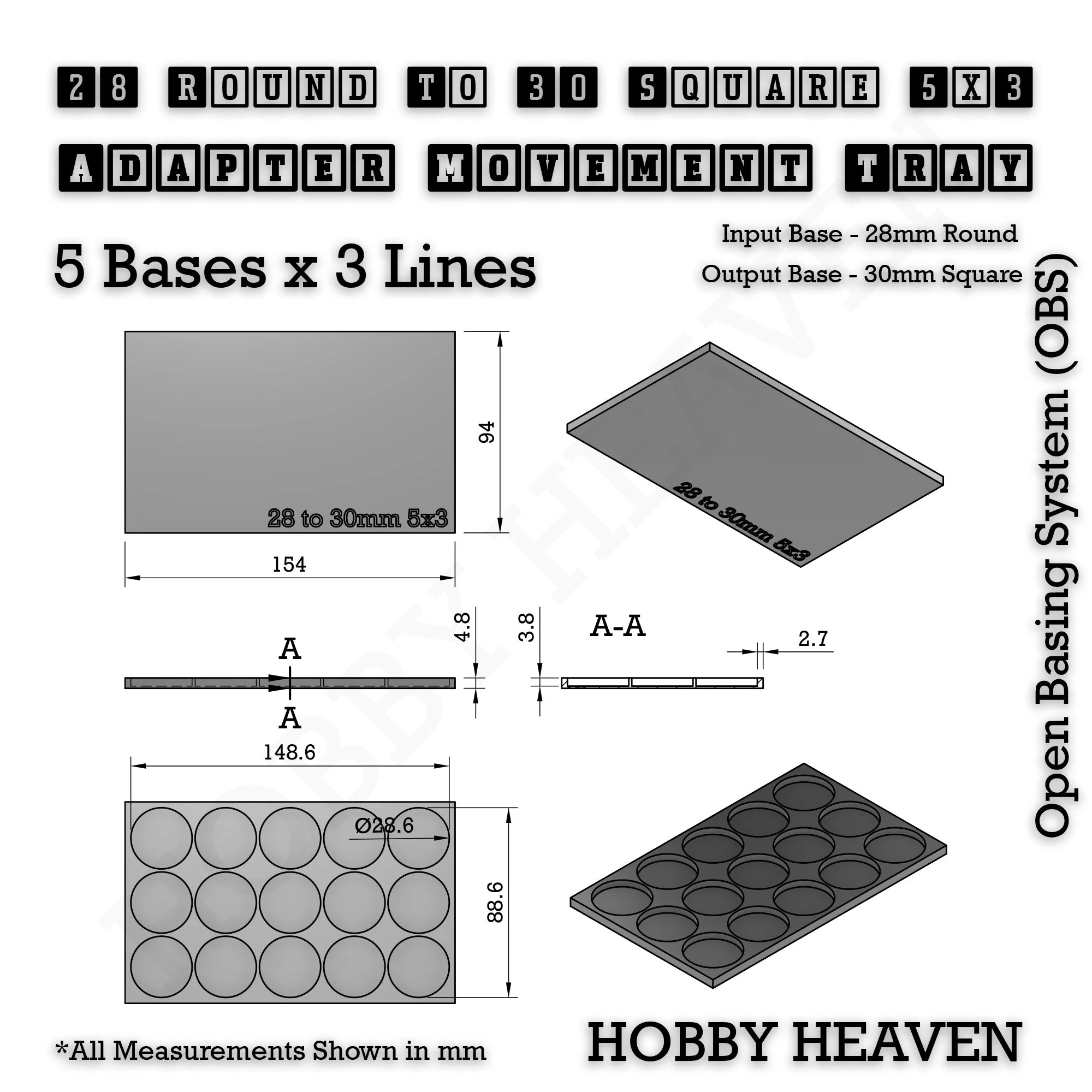 Round to Square Movement Trays Adapters for Tabletop Games - Image 97