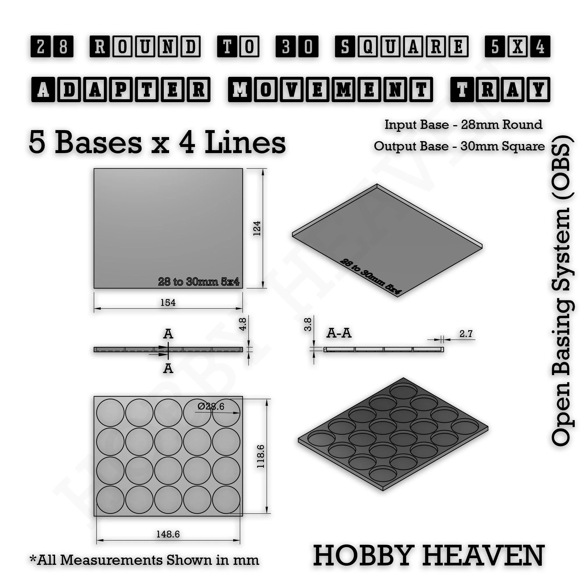 Round to Square Movement Trays Adapters for Tabletop Games - Image 99