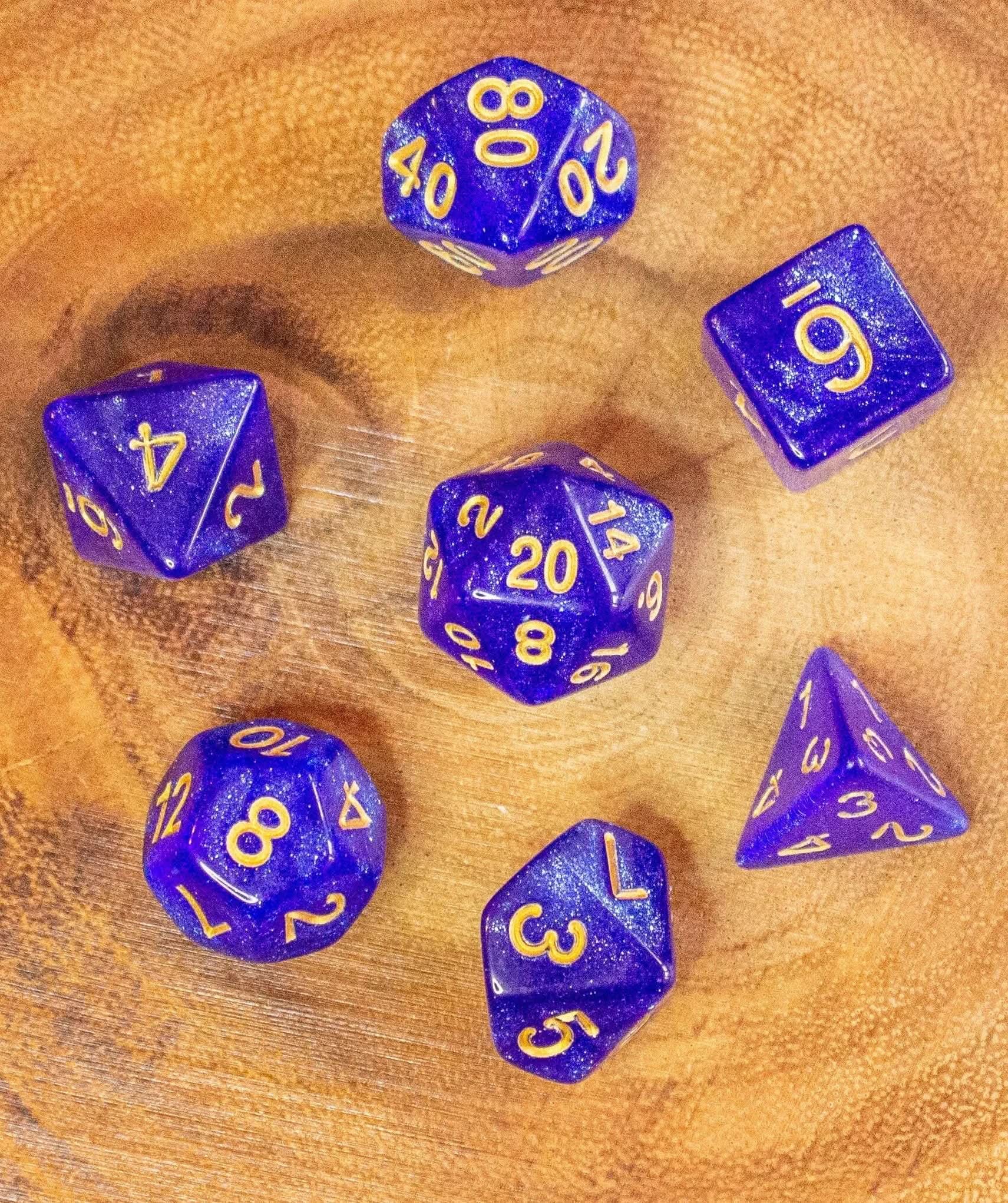Royal Blue Shimmer Dice - Image 4