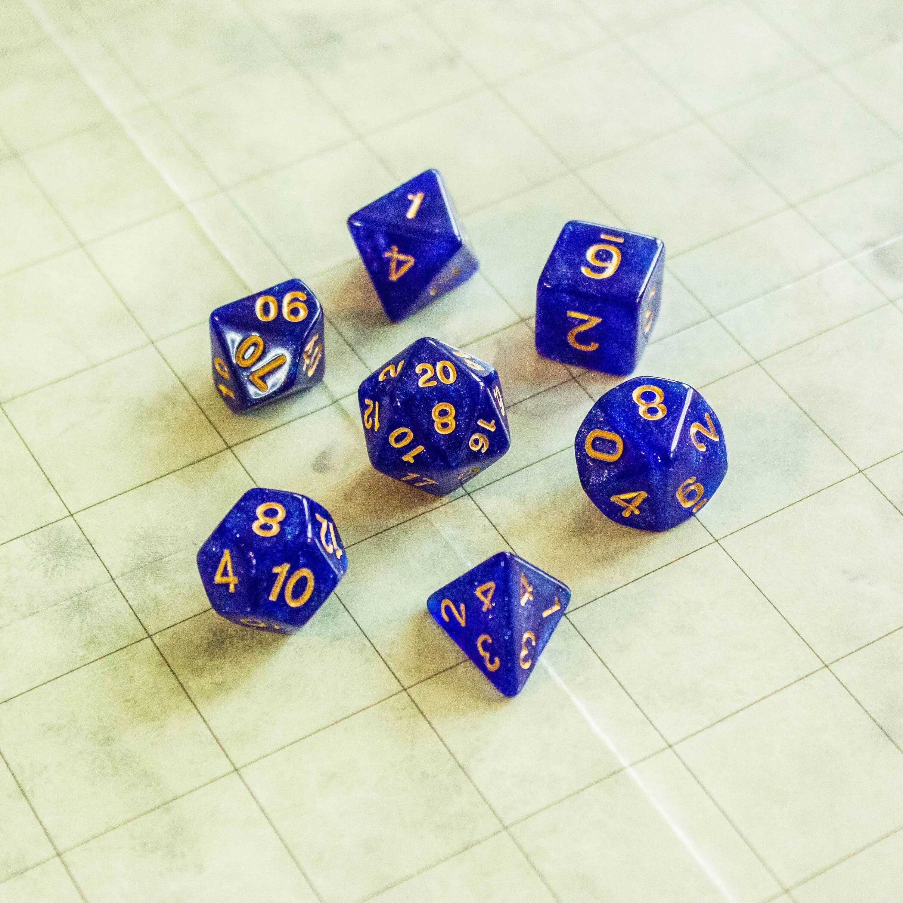 Royal Blue Shimmer Dice - Image 5