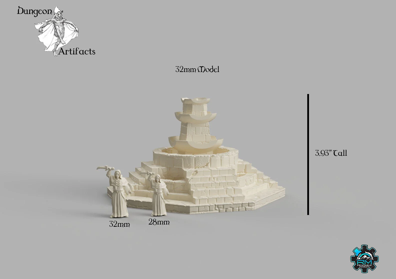 Ruined Fountain 2 - Stormguard - RMProductions 28mm 32mm Wargaming Terrain D&D, DnD - Image 4