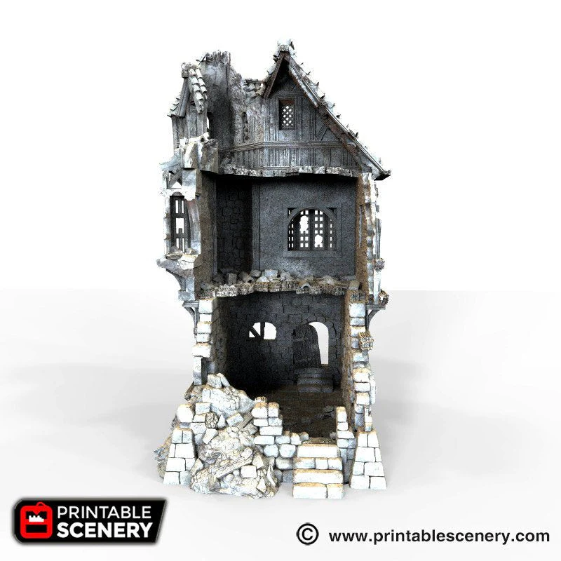Ruined Governor's Mansion - The Lost Islands - Printable Scenery Wargaming Terrain D&D, DnD - Image 5