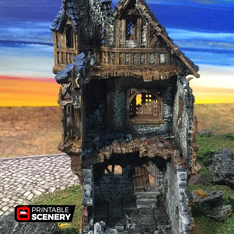 Ruined Governor's Mansion - The Lost Islands - Printable Scenery Wargaming Terrain D&D, DnD - Image 6