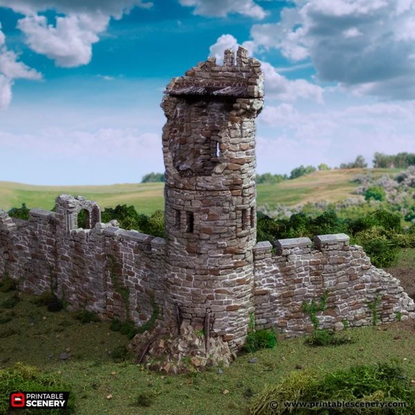 Ruined King's Round Tower - King and Country - Printable Scenery Terrain Wargaming D&D DnD 10mm 15mm 20mm 25mm 28mm 32mm 40mm 54mm Painted options - Image 2