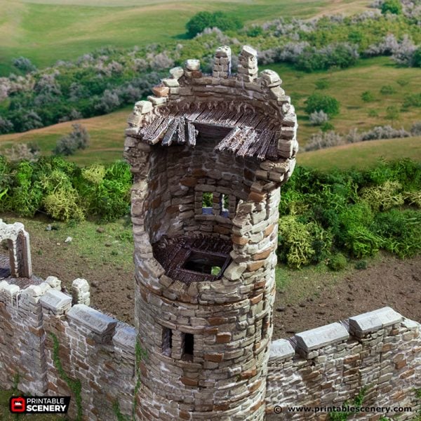 Ruined King's Round Tower - King and Country - Printable Scenery Terrain Wargaming D&D DnD 10mm 15mm 20mm 25mm 28mm 32mm 40mm 54mm Painted options - Image 4