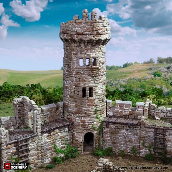 Ruined King's Round Tower - King and Country - Printable Scenery Terrain Wargaming D&D DnD 10mm 15mm 20mm 25mm 28mm 32mm 40mm 54mm Painted options - Image 5