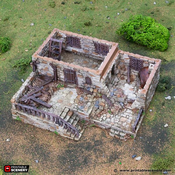 Ruined Stonestreet Bakers - King and Country - Printable Scenery Terrain Wargaming D&D DnD 10mm 15mm 20mm 25mm 28mm 32mm 40mm 54mm Painted options - Image 4