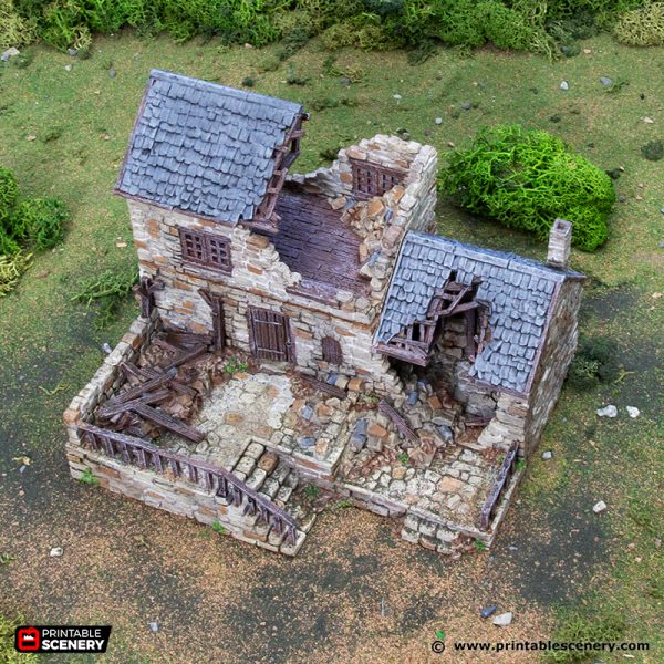 Ruined Stonestreet Bakers - King and Country - Printable Scenery Terrain Wargaming D&D DnD 10mm 15mm 20mm 25mm 28mm 32mm 40mm 54mm Painted options - Image 5