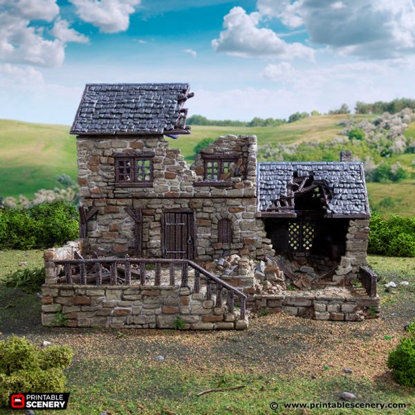 Ruined Stonestreet Bakers - King and Country - Printable Scenery Terrain Wargaming D&D DnD 10mm 15mm 20mm 25mm 28mm 32mm 40mm 54mm Painted options - Image 6