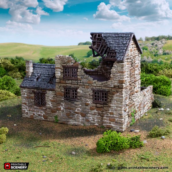 Ruined Stonestreet Bakers - King and Country - Printable Scenery Terrain Wargaming D&D DnD 10mm 15mm 20mm 25mm 28mm 32mm 40mm 54mm Painted options - Image 7