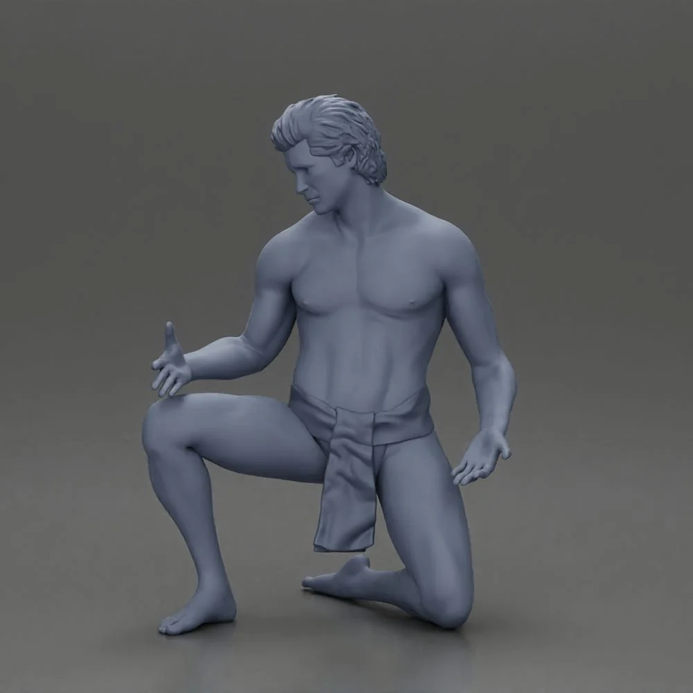 Sad man sitting pulls drowning girl from the ocean merge - Image 10
