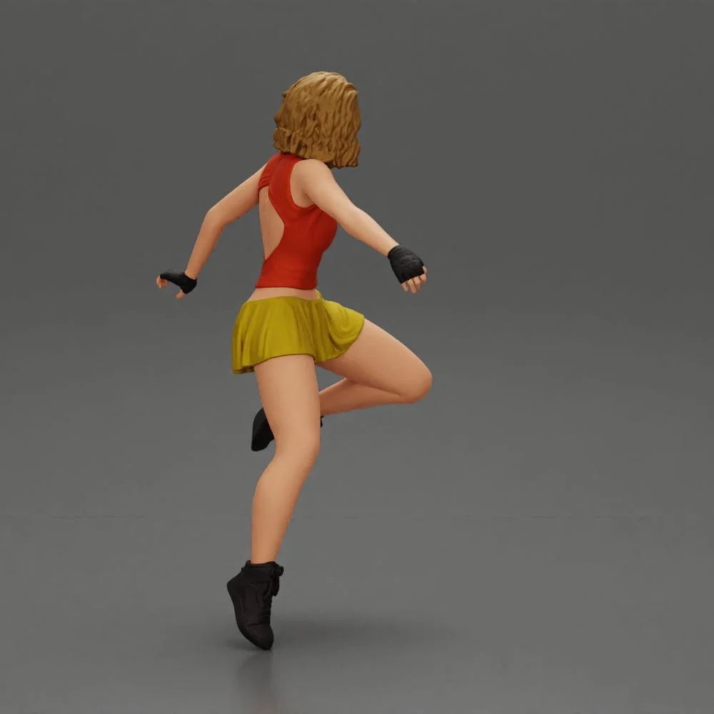 Sexy girl with short hair rides a motorbike in mini skirt - Image 8