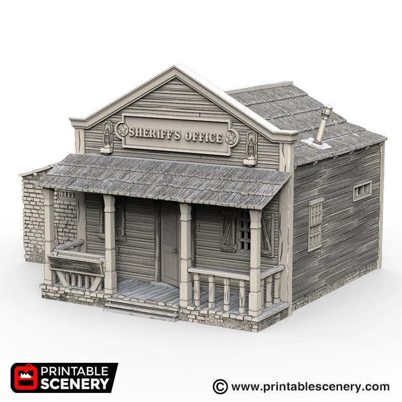 Sheriff's Office and Jail - Time Warp - Printable Scenery Wargaming Terrain Scatter Western D&D DnD Sherrif Sheriffs - Image 2